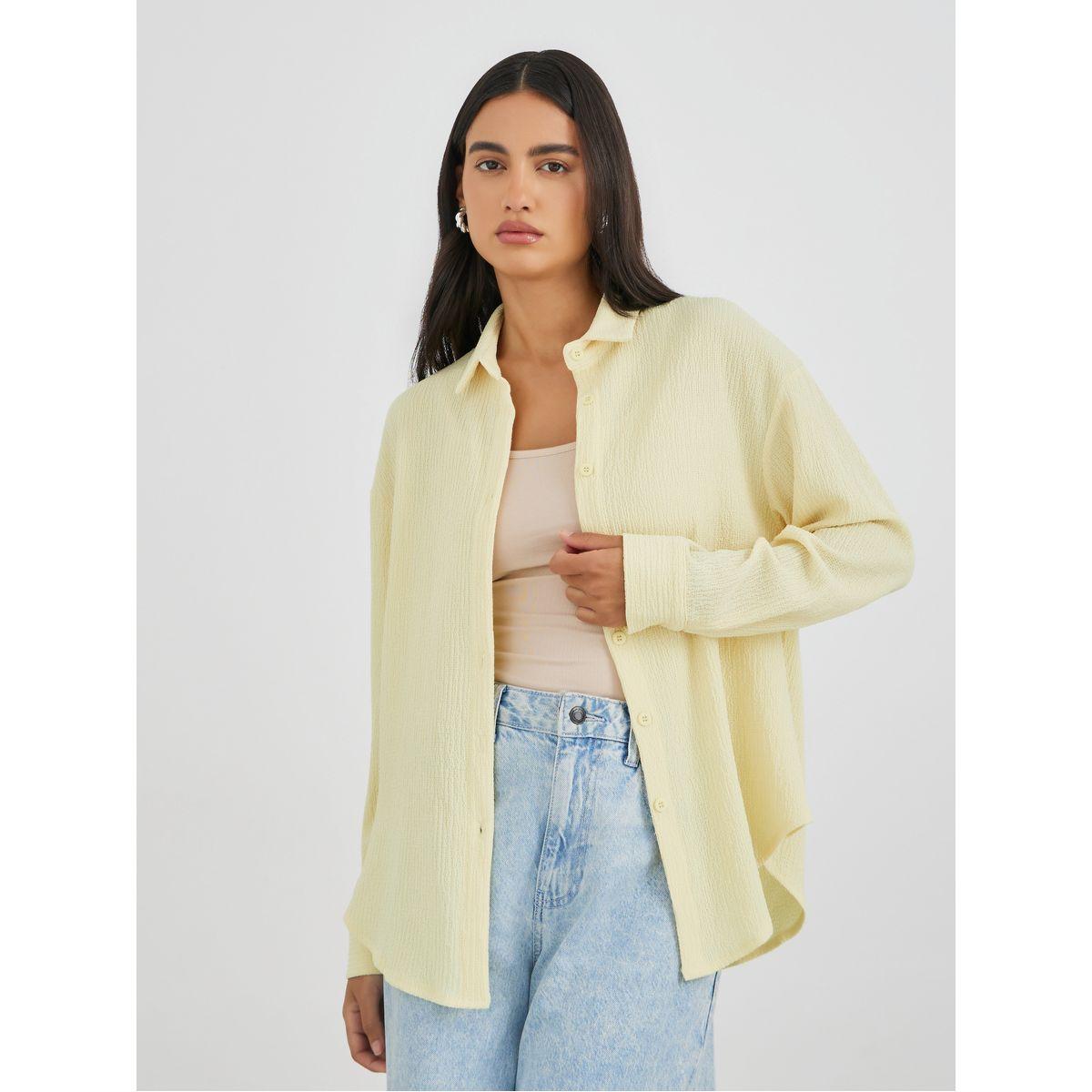 Styli Textured Oversized Collared Shirt-women-clothing-shirtsandblouses-shirts-image-1