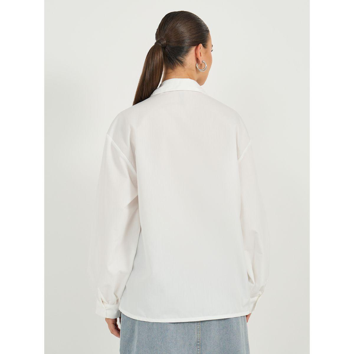 Oversized Wrap Collared Blouse with Pocket Detail-women-clothing-shirtsandblouses-blouses-image-5