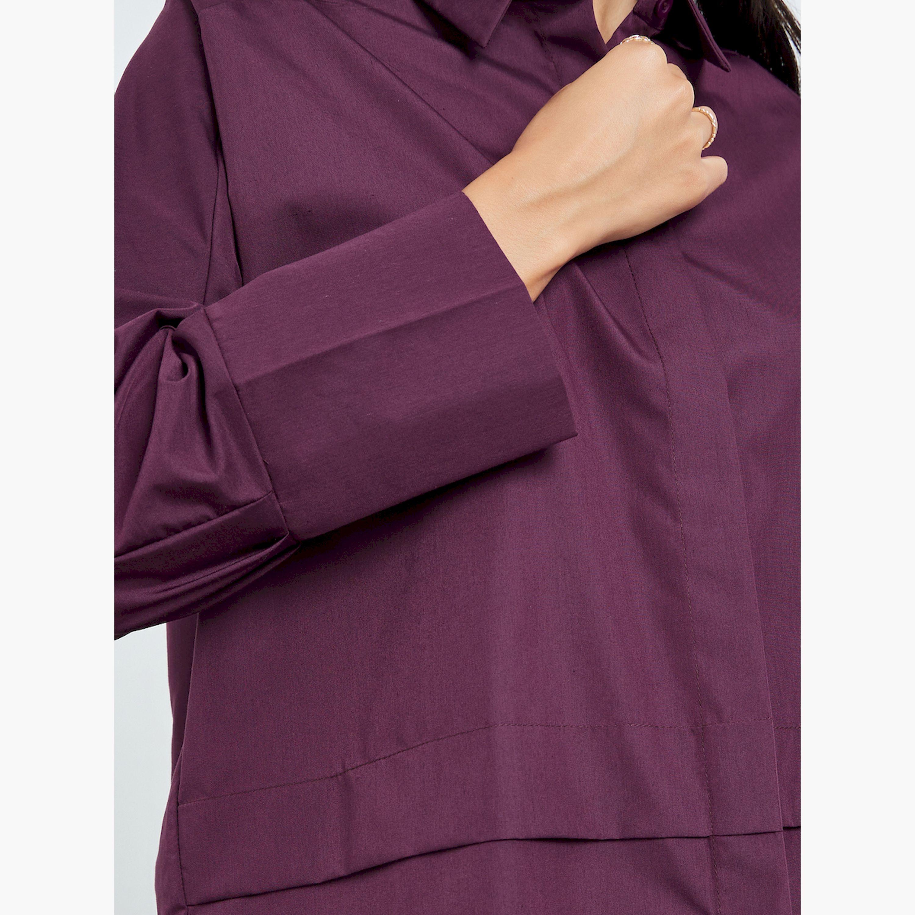 ستايلي - قميص أرجواني بأكمام طويلة وواسع-women-clothing-shirtsandblouses-shirts-image-5