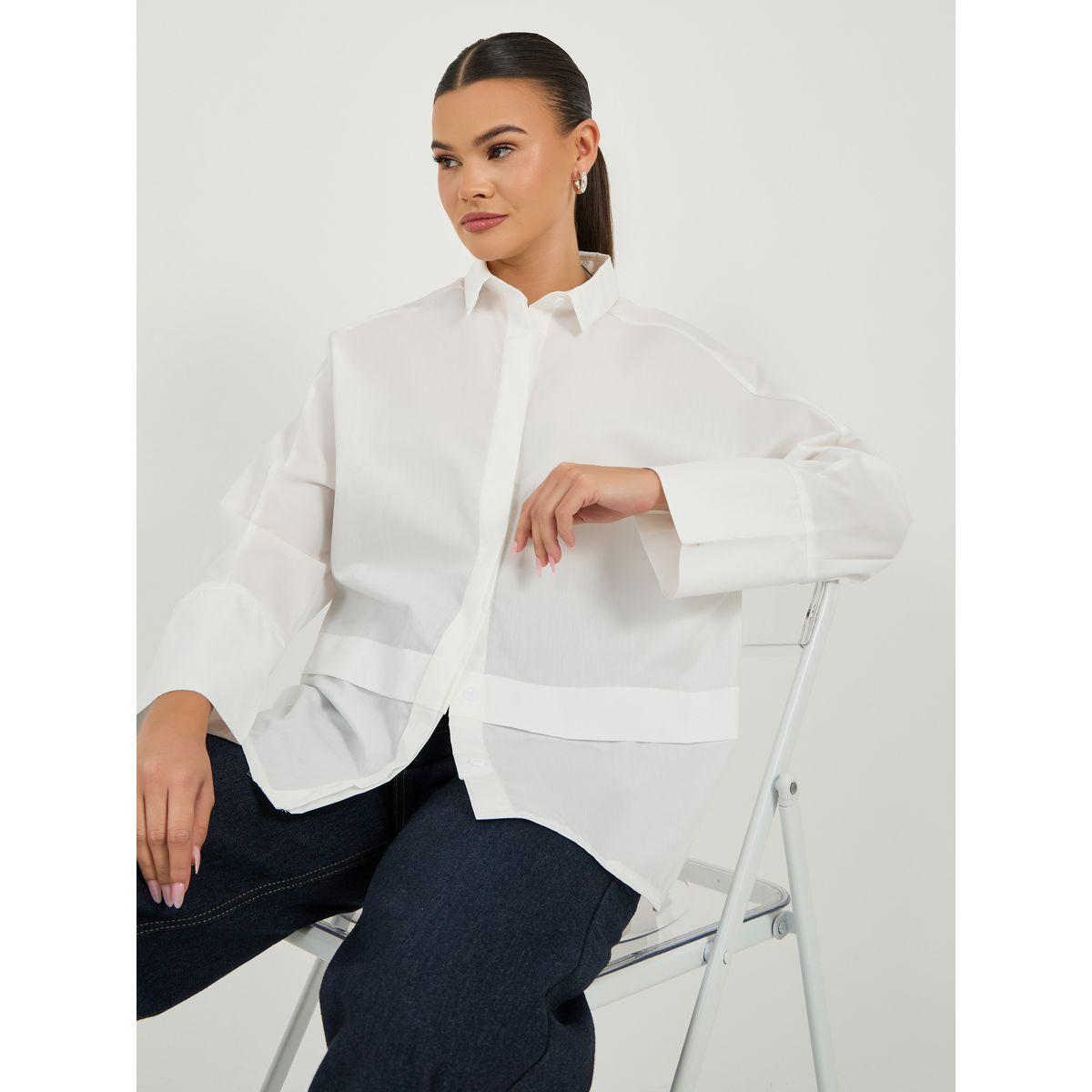 Oversized Buttoned Shirt with Panel Detail-women-clothing-shirtsandblouses-shirts-image-1
