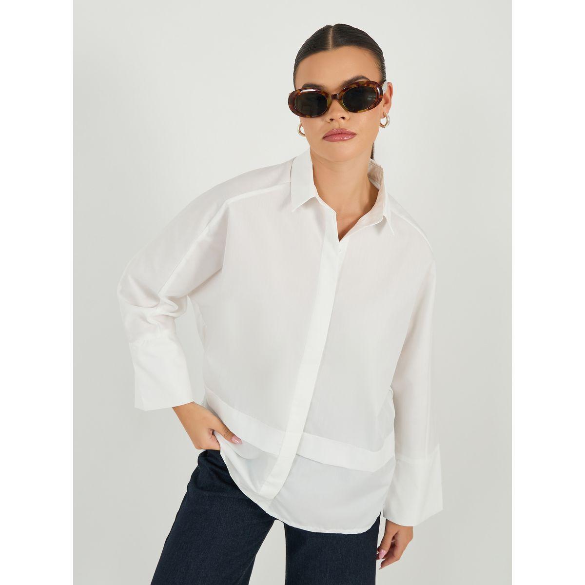 Oversized Buttoned Shirt with Panel Detail-women-clothing-shirtsandblouses-shirts-image-3