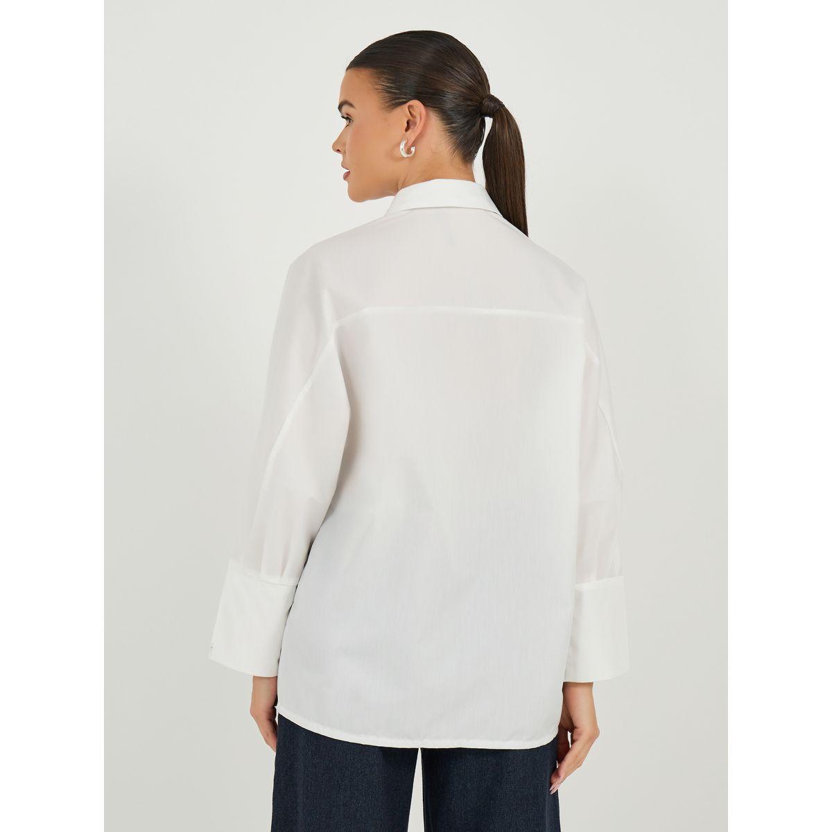 Oversized Buttoned Shirt with Panel Detail-women-clothing-shirtsandblouses-shirts-image-5