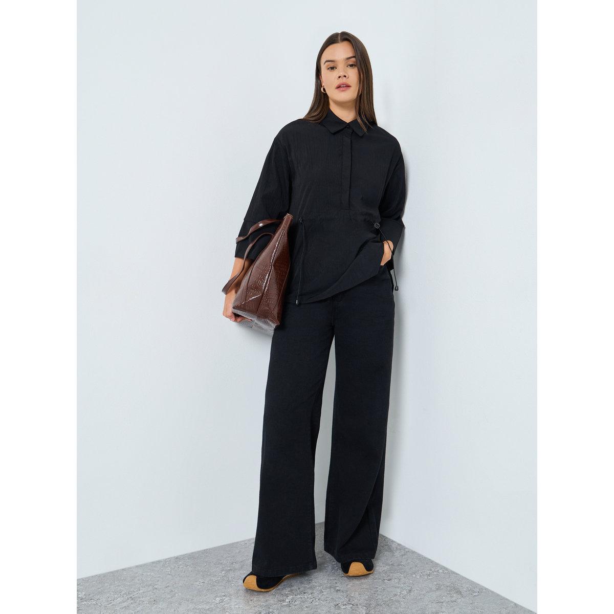 بلوزة فضفاضة بتفاصيل أربطة-women-clothing-shirtsandblouses-shirts-image-2