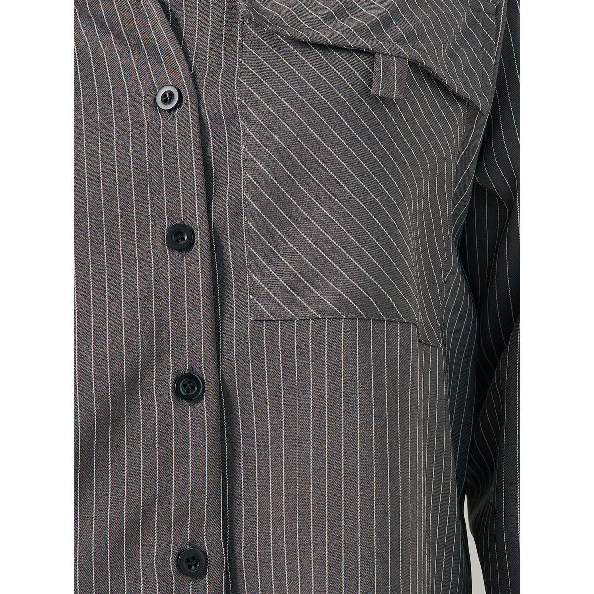 Styli Striped Loose Fit Shirt with Flap Pocket Details-women-clothing-shirtsandblouses-shirts-image-5