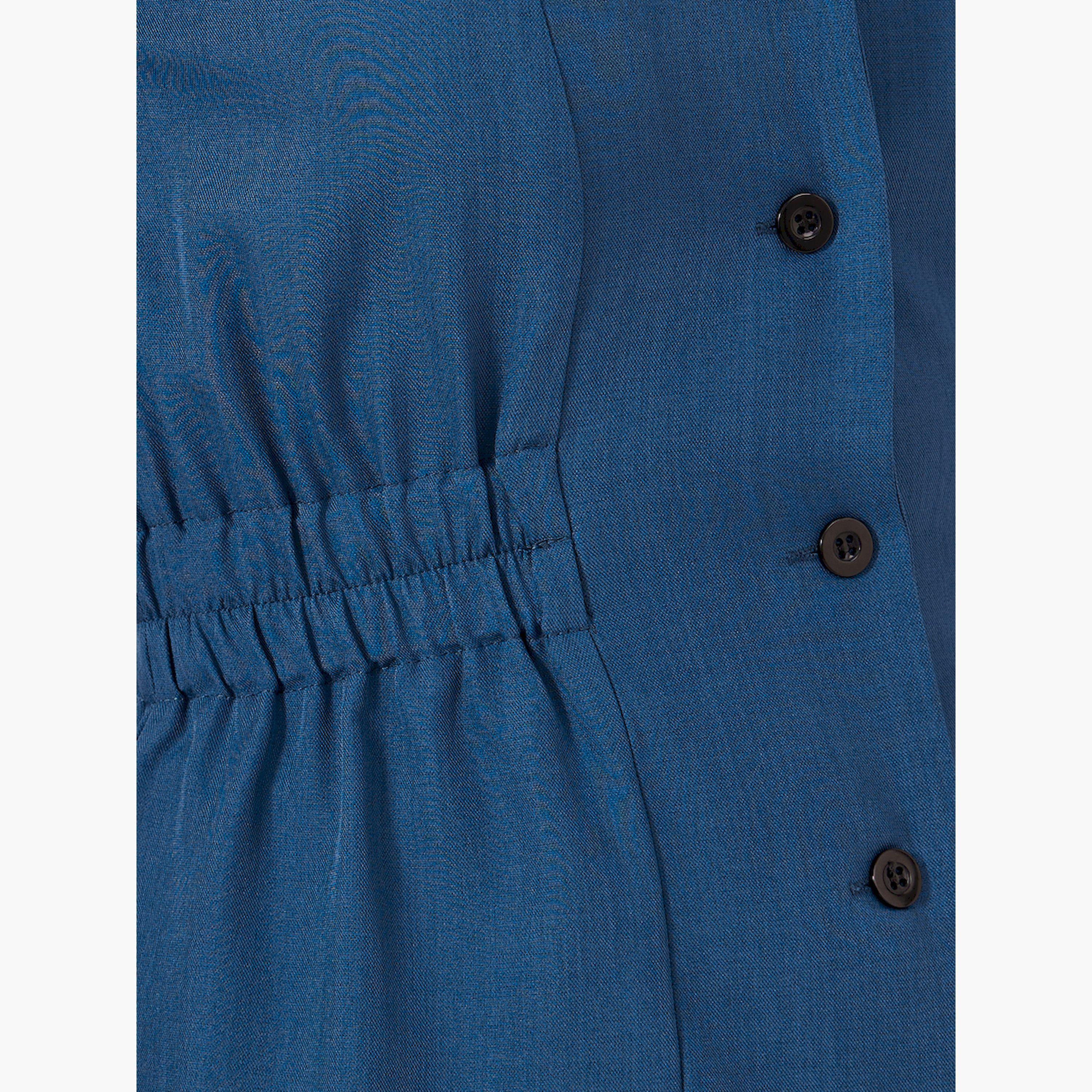ستايلي -  صدرية سادة بفتحة صدر مع تفاصيل خصر مطاطي-women-clothing-coatsandjackets-waistcoats-image-3