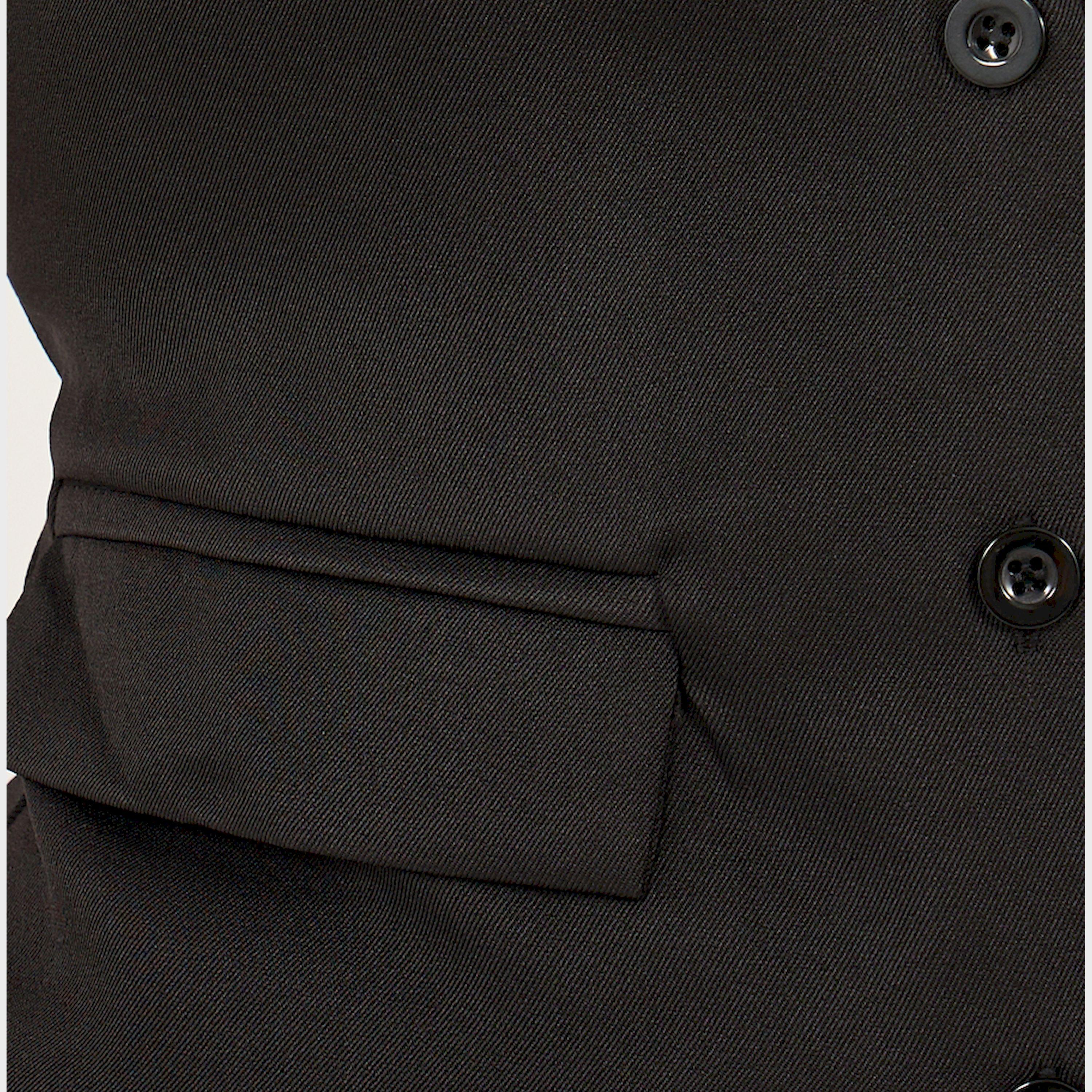 ستايلي - سترة سادة بياقة باندو وتفاصيل جيوب-women-clothing-coatsandjackets-waistcoats-image-3
