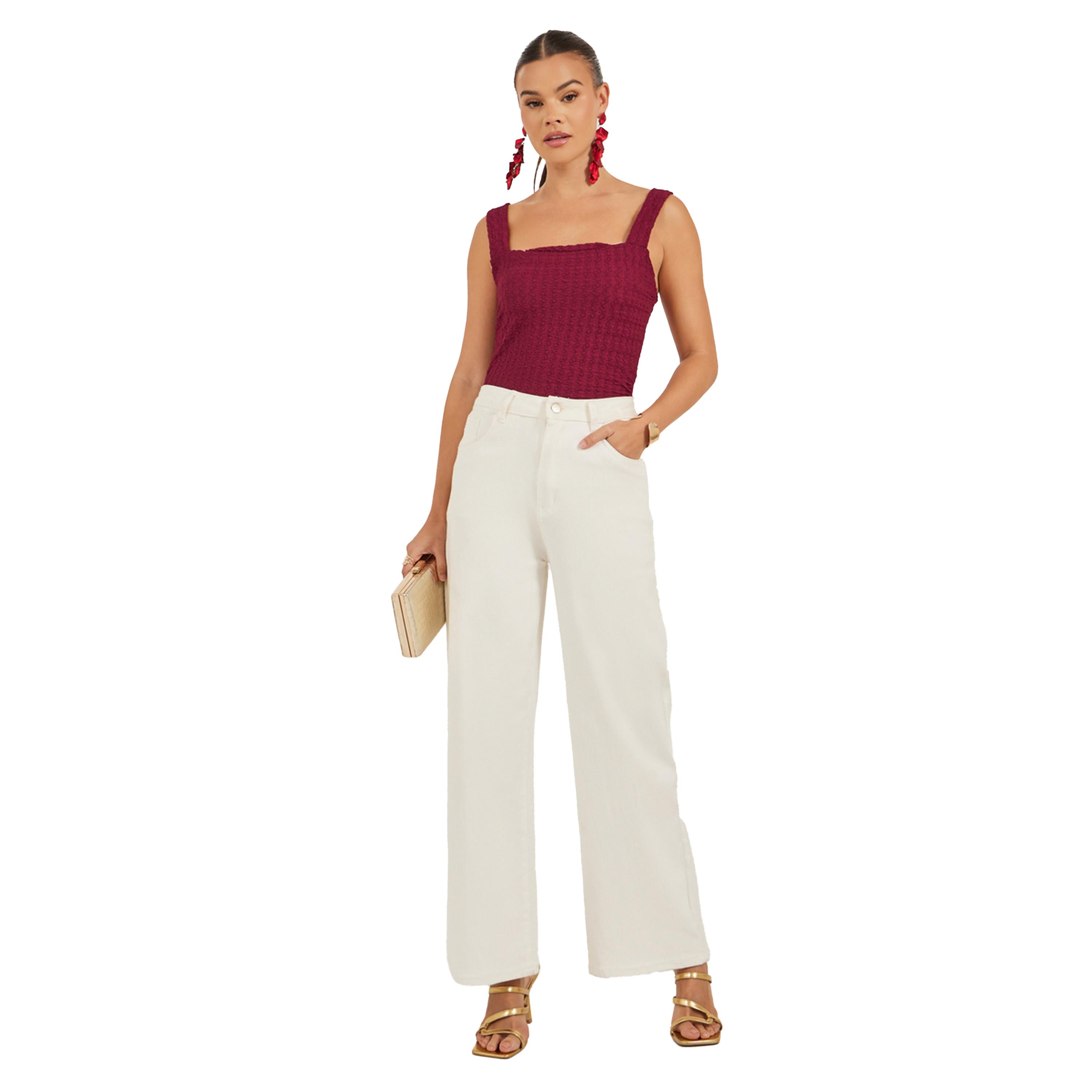 Styli Textured Square Neck Fitted Strappy Top-women-clothing-tshirts-image-2