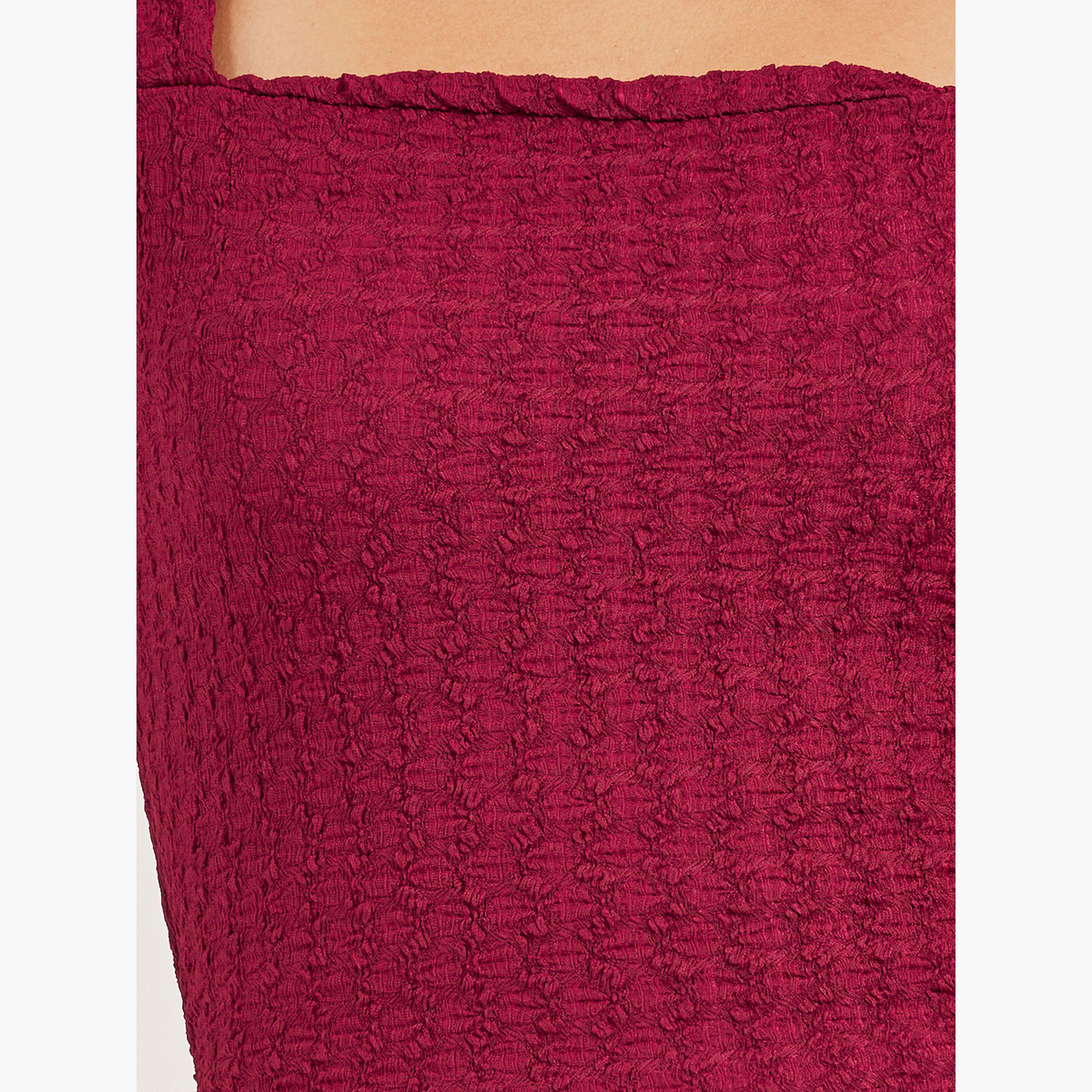 Styli Textured Square Neck Fitted Strappy Top-women-clothing-tshirts-image-4