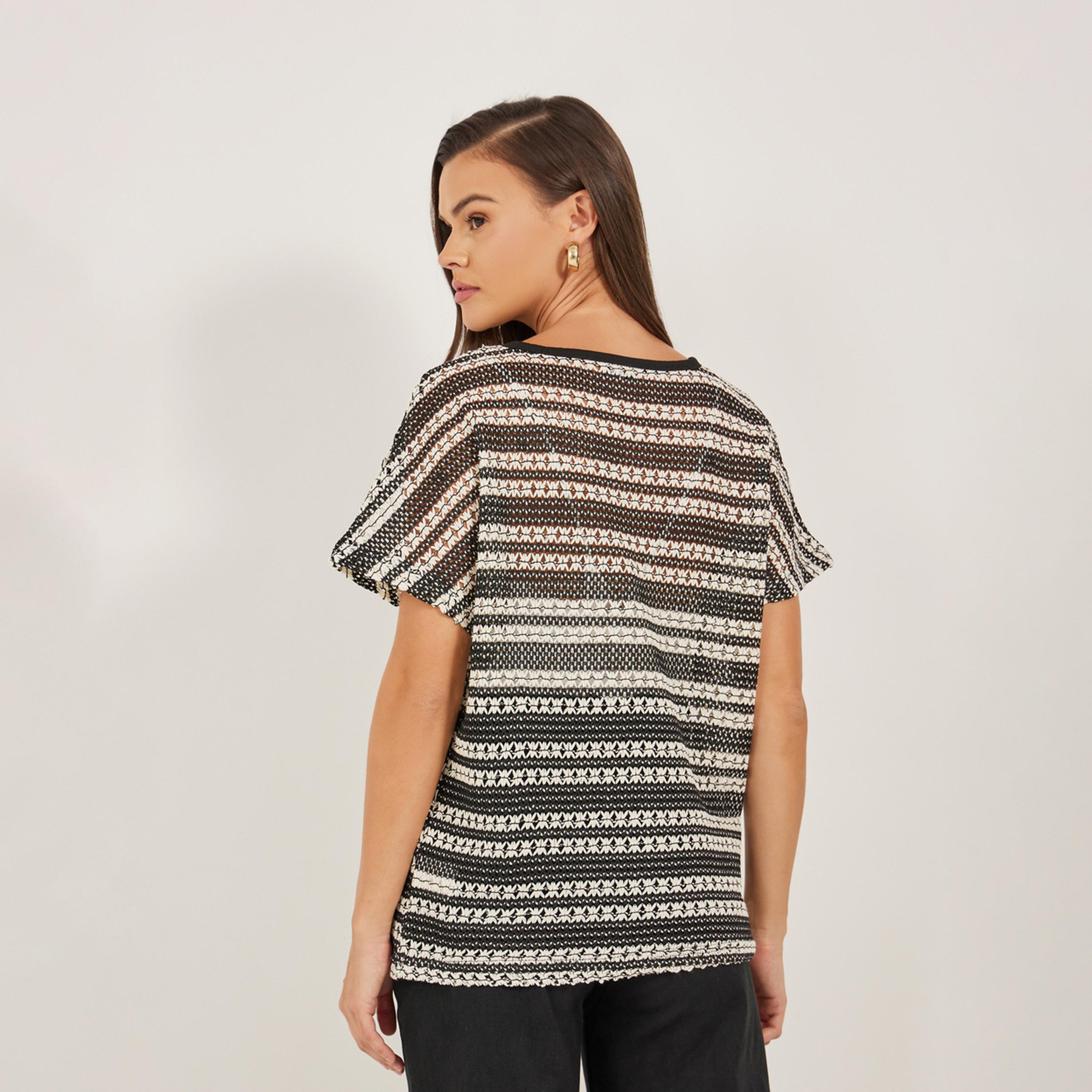 Styli Self Design Boatneck Neck Boxy T-Shirt-women-clothing-tshirts-image-5