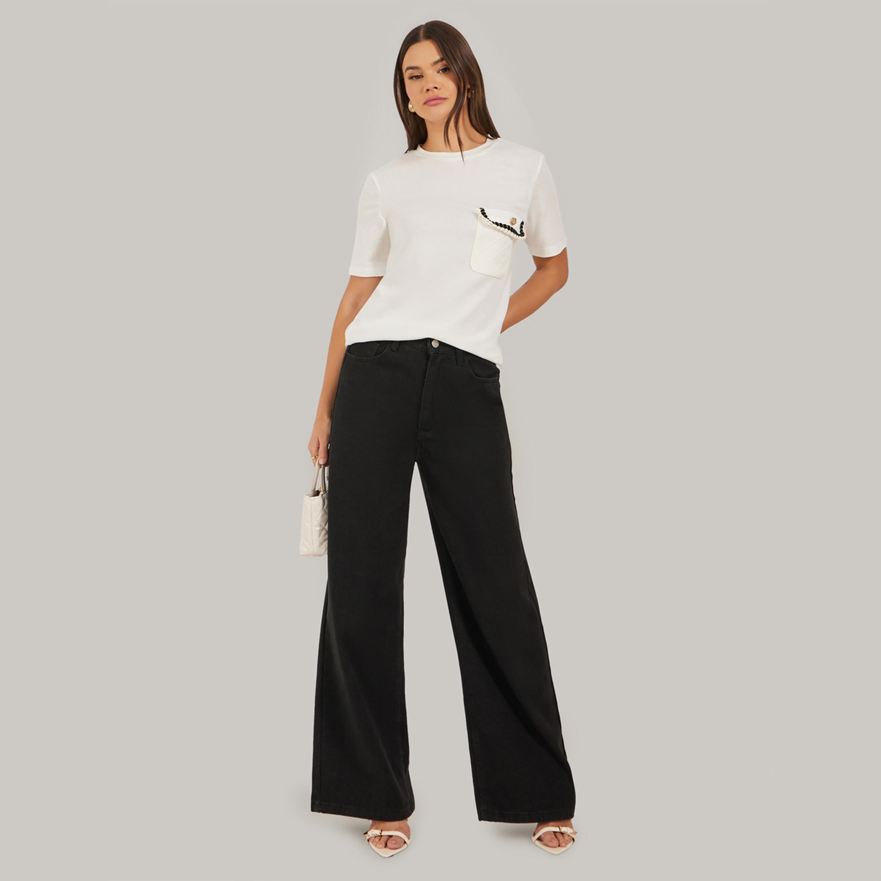 Styli Embellished Pocket Detail Regular Fit T-Shirt-women-clothing-tshirts-image-2