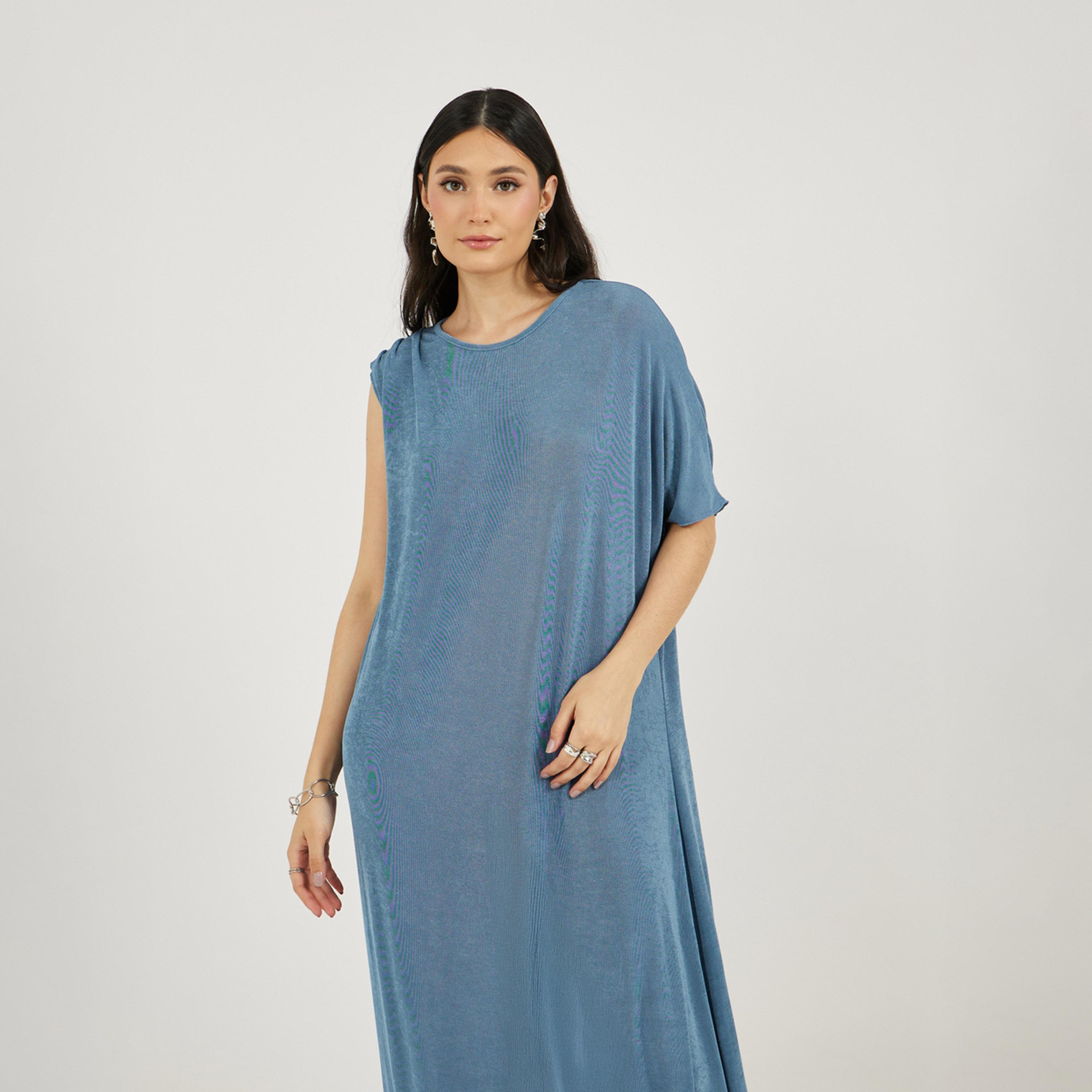 ستايلي - فستان ماكسي بفتحة جانبية وحبكة محببة-women-clothing-dresses-image-5