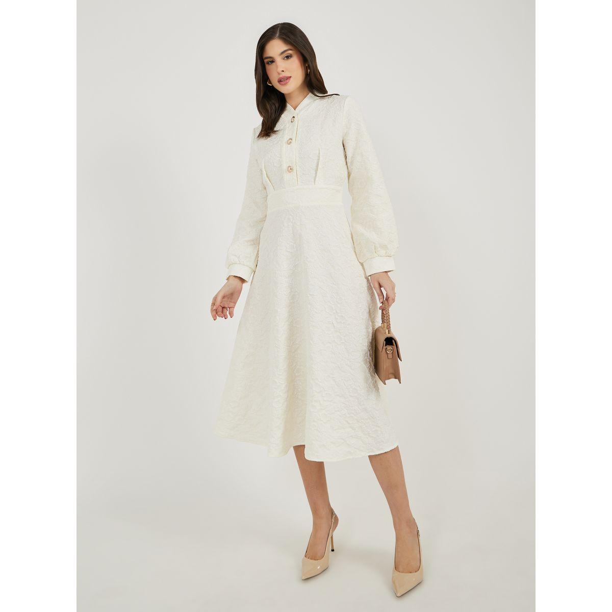 فستان ميدي جاكار بأكمام طويلة-women-clothing-dresses-image-2
