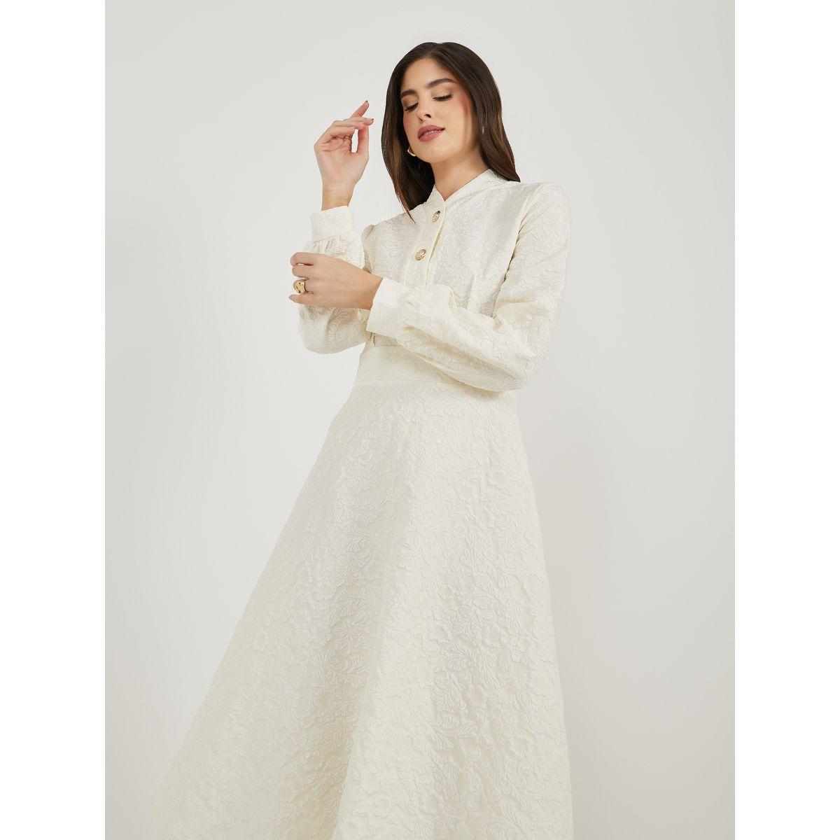 فستان ميدي جاكار بأكمام طويلة-women-clothing-dresses-image-4