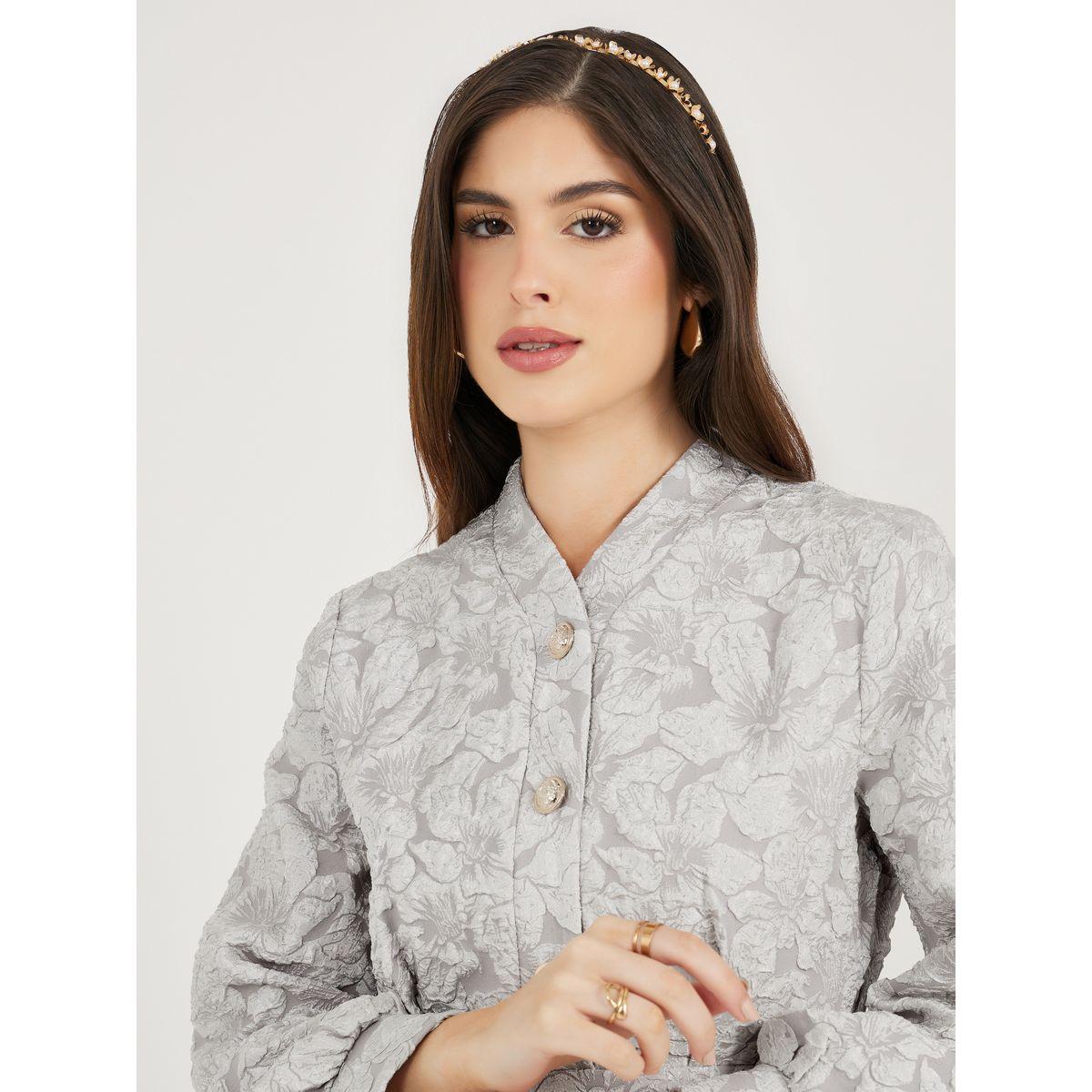 Styli Jacquard Long Sleeves A-Line Midi Dress-women-clothing-dresses-image-4
