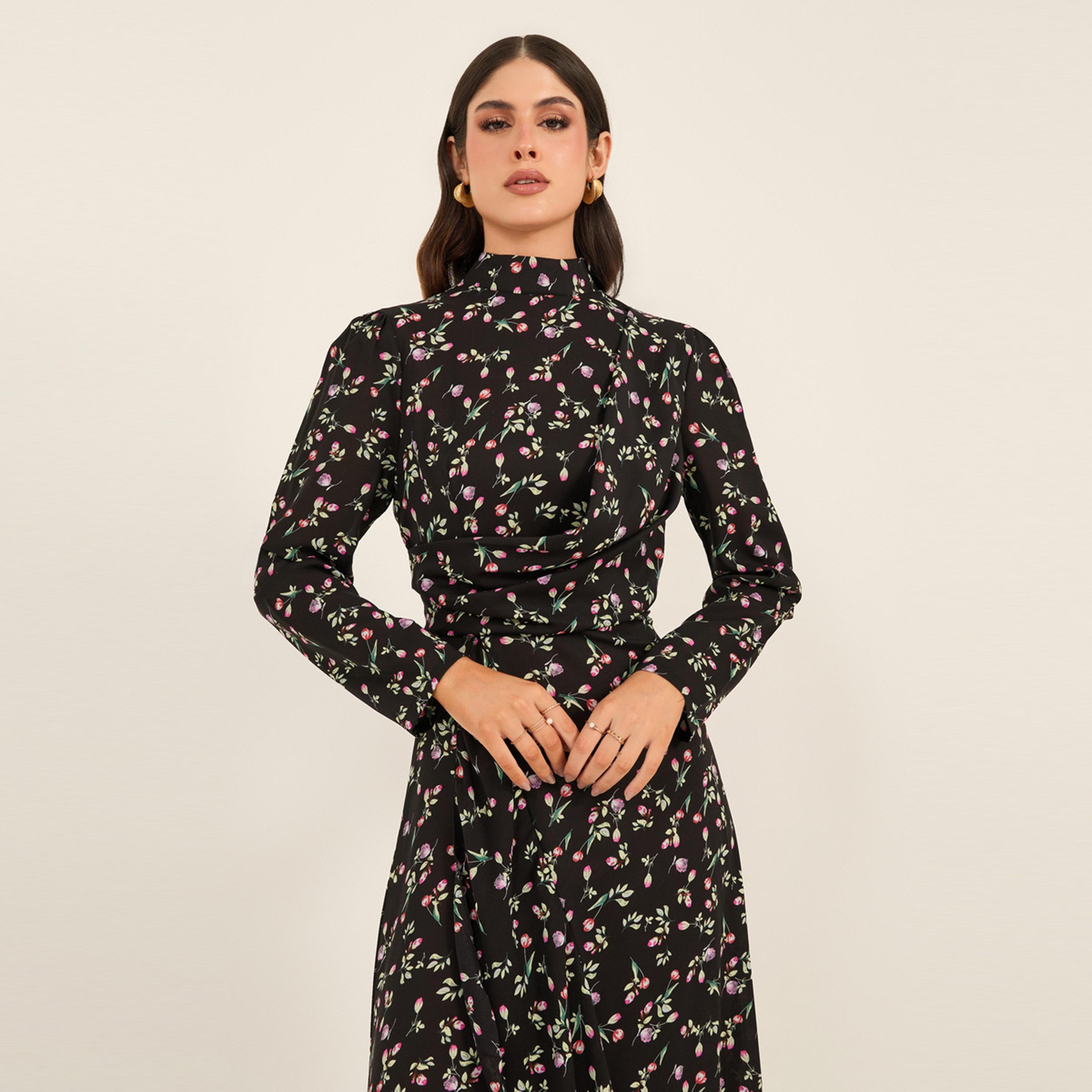 Styli All-Over Print High Neck A-Line Maxi Dress-women-clothing-dresses-image-3