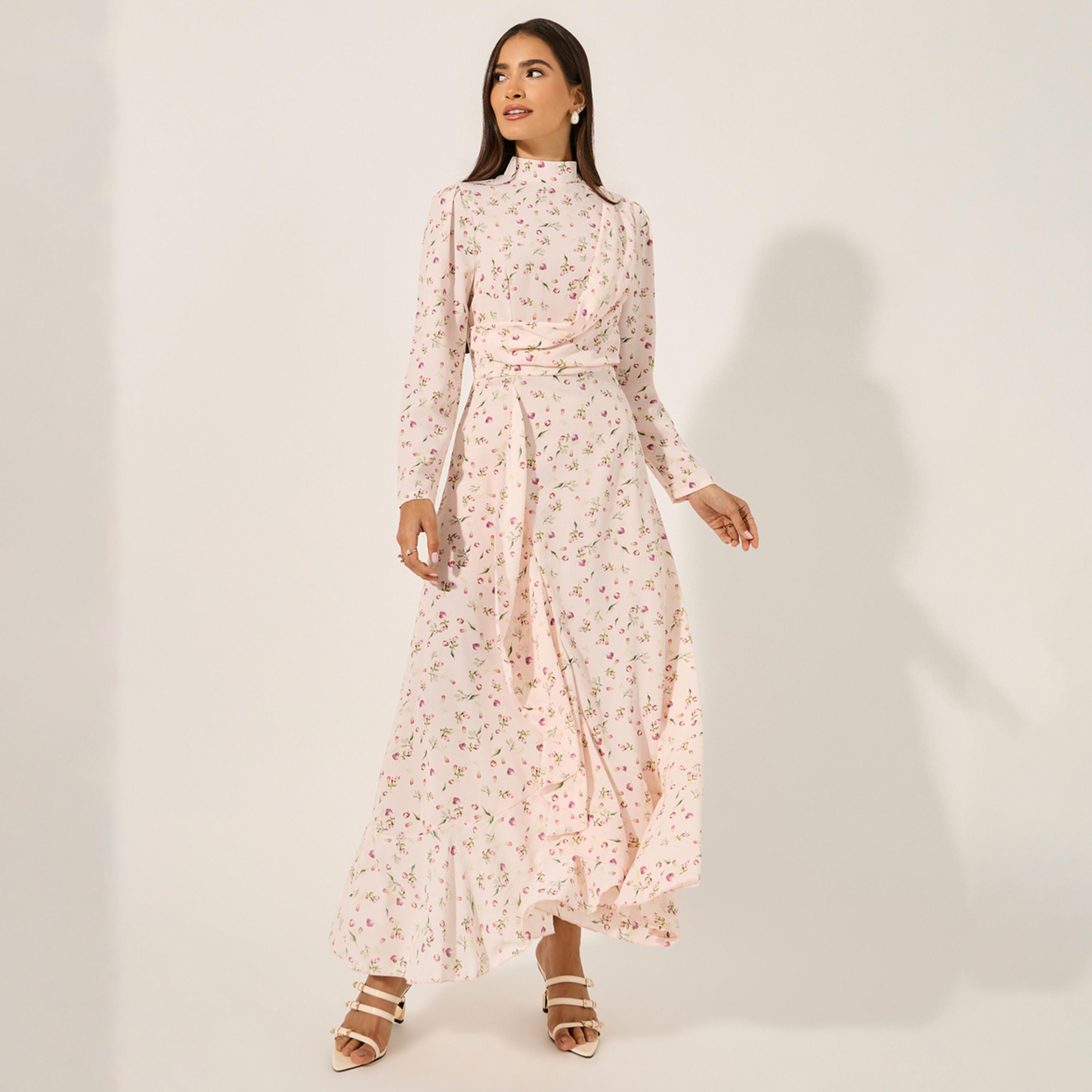 Styli Print Long Sleeves A-Line Maxi Dress-women-clothing-dresses-image-1