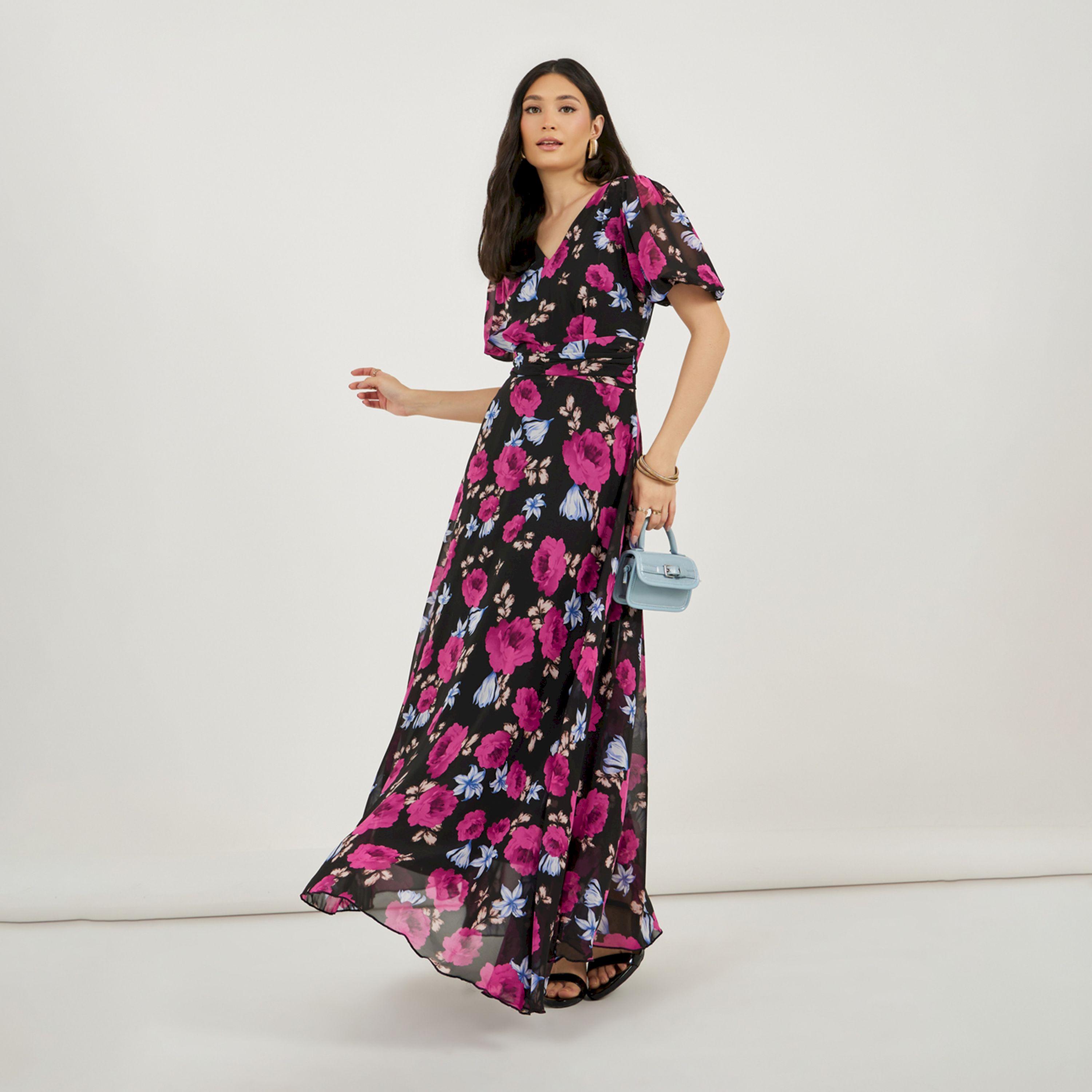 ستايلي - فستان ماكسي مورد بالكامل-women-clothing-dresses-image-1