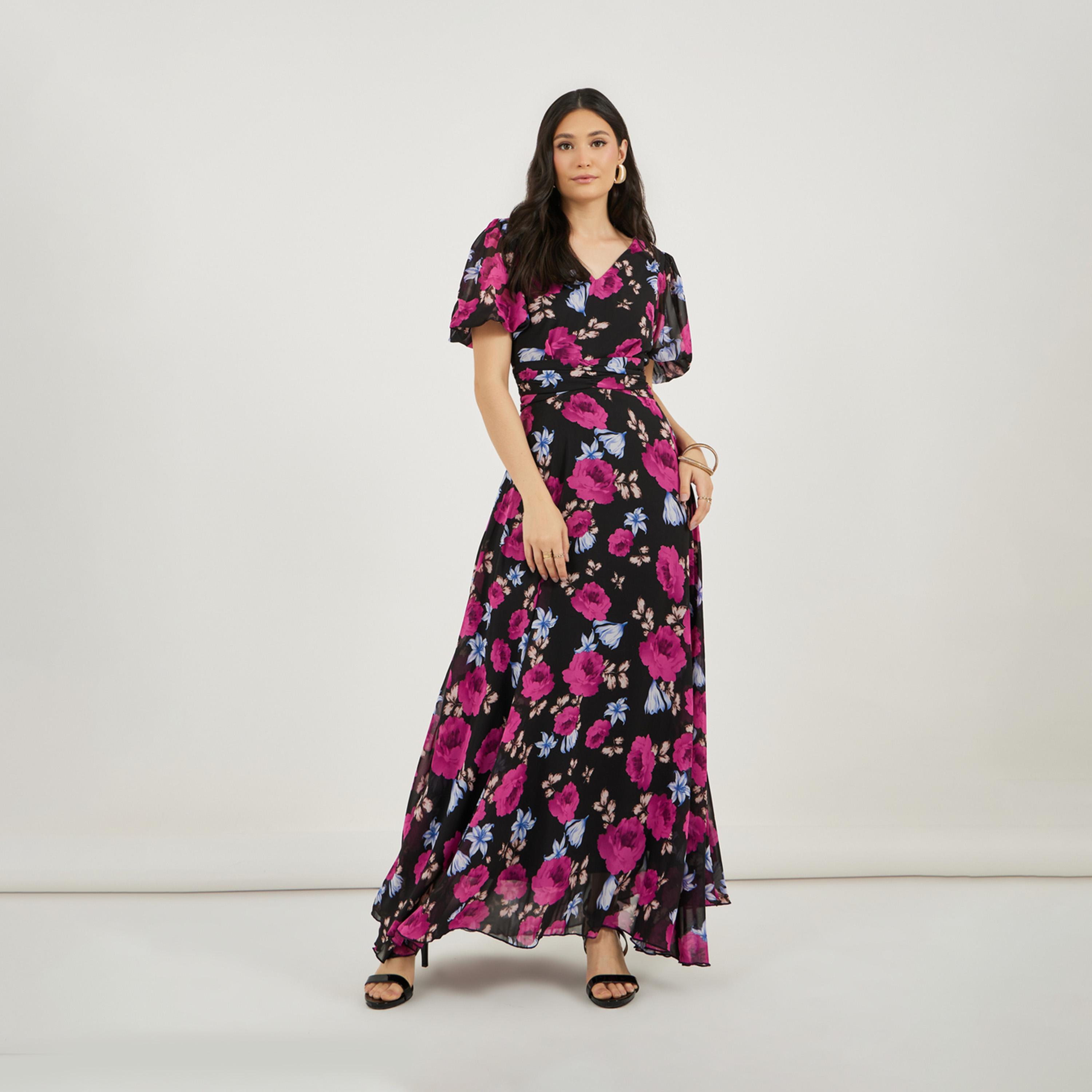 ستايلي - فستان ماكسي مورد بالكامل-women-clothing-dresses-image-3