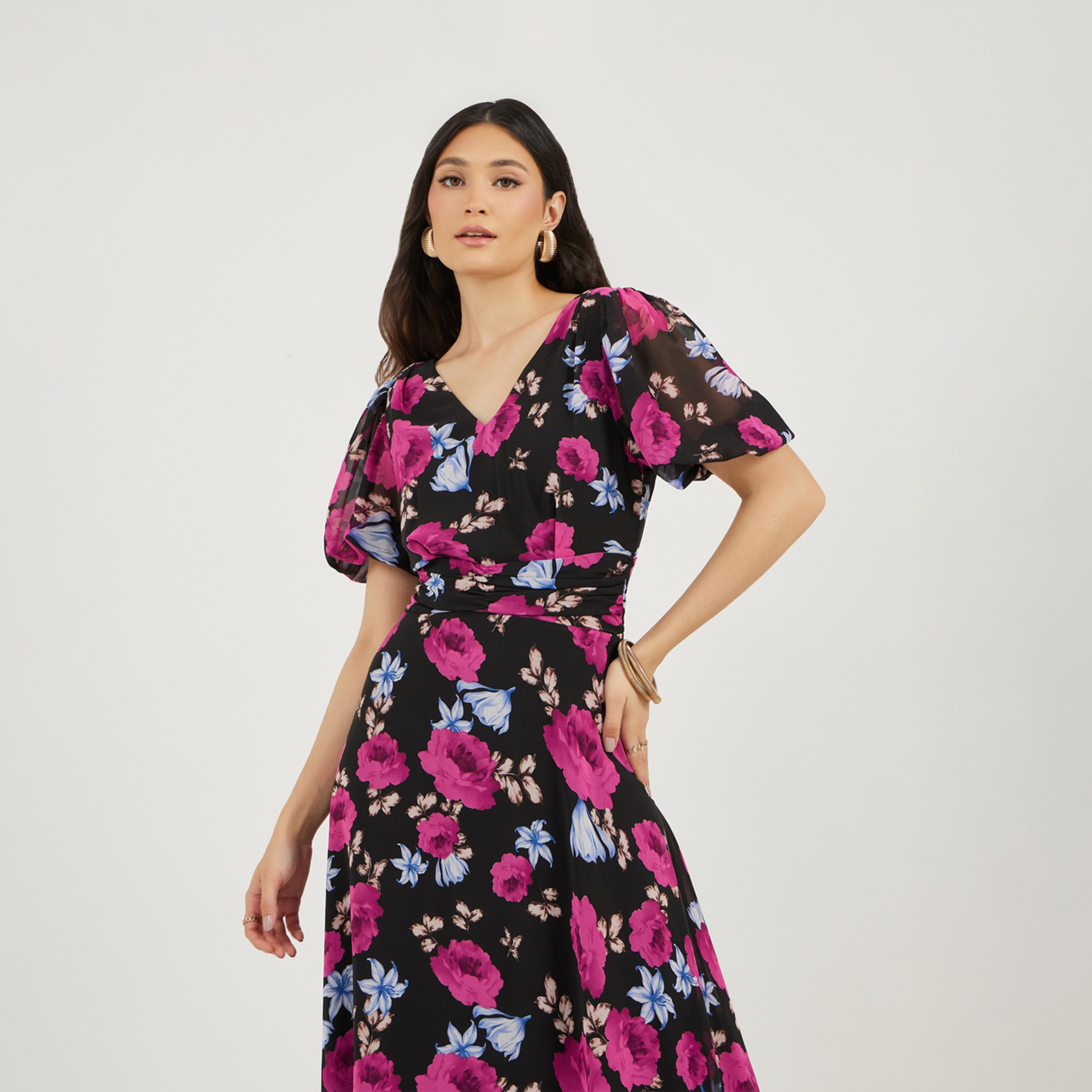 ستايلي - فستان ماكسي مورد بالكامل-women-clothing-dresses-image-5
