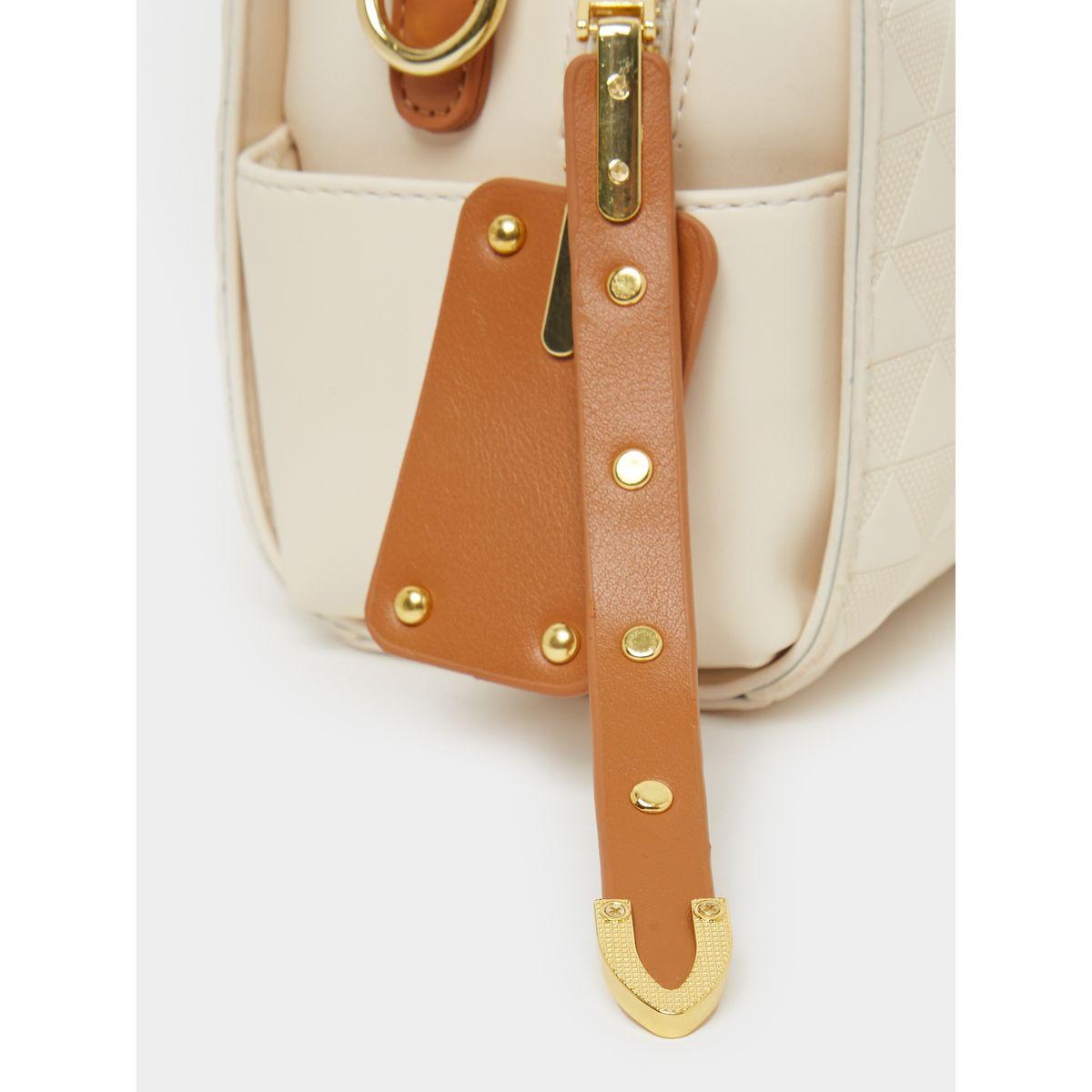 Styli Textured Diamond Pattern Handbag with Adjustable Strap-women-bagsandwallets-handbags-image-4