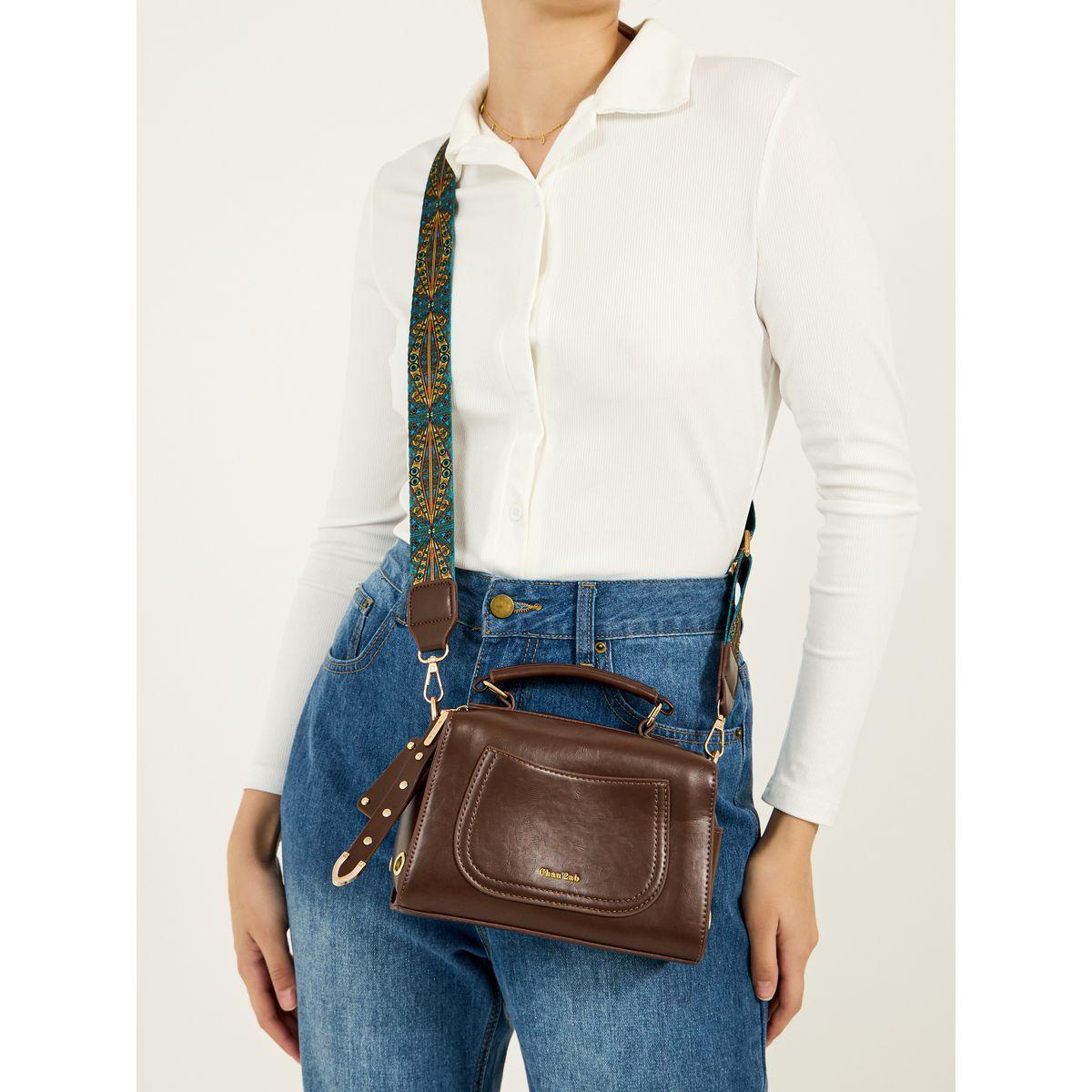 Styli Bowling Bag with Adjustable Strap and Zip Closure-women-bagsandwallets-handbags-image-2