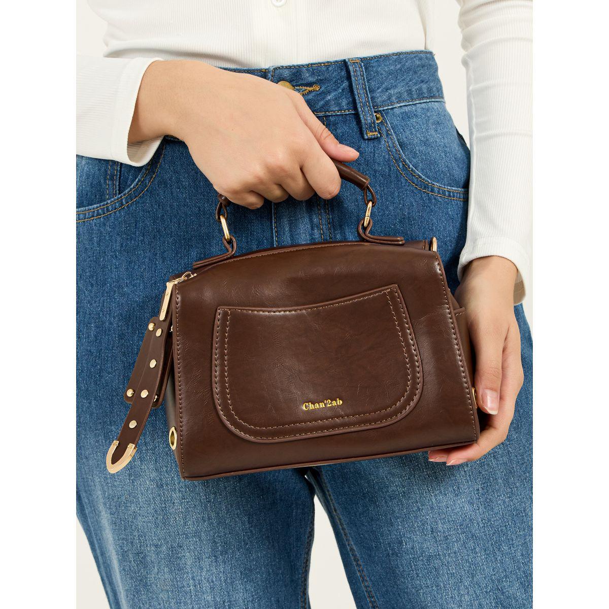Styli Bowling Bag with Adjustable Strap and Zip Closure-women-bagsandwallets-handbags-image-3