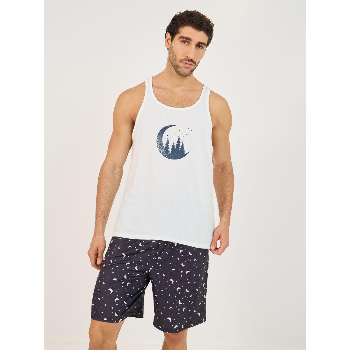 Styli Moon Graphic Print Tank and Shorts Set-men-clothing-nightwear-pyjamaandshorts-image-2
