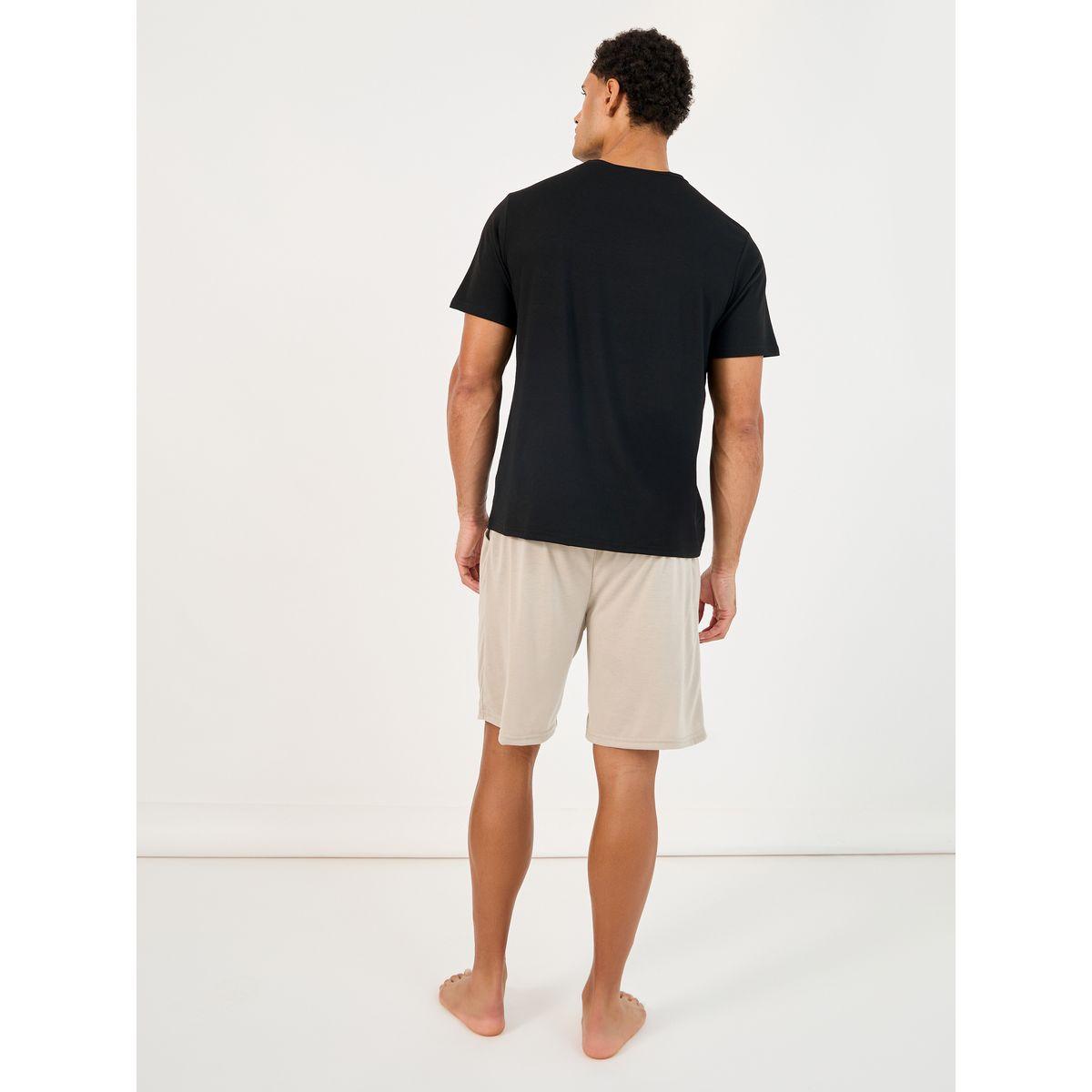 Styli Slogan Print Short Sleeve T-Shirt and Short Pyjama Set-men-clothing-nightwear-pyjamaandshorts-image-5