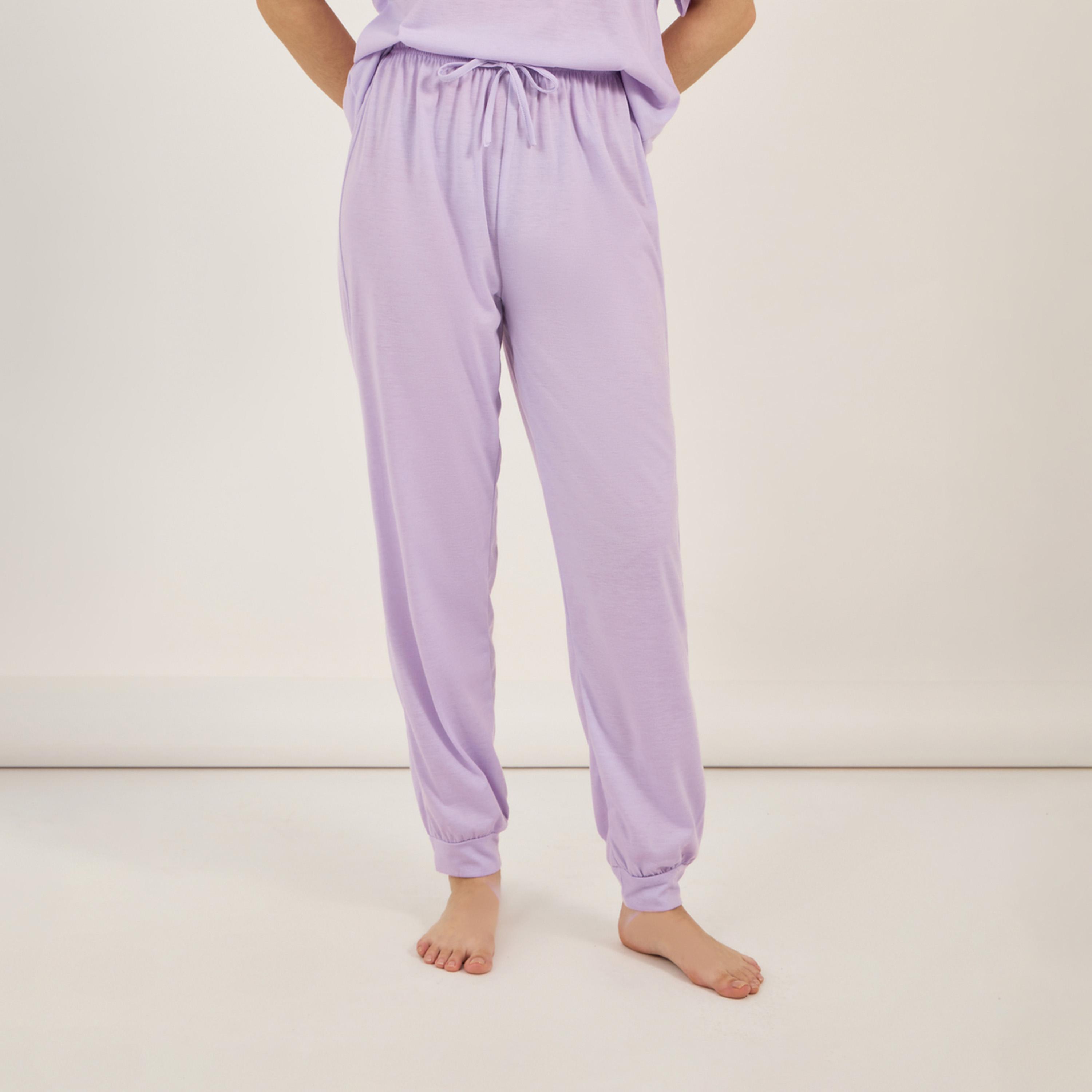 ستايلي - طقم تي شيرت بأكمام طويلة بفتحة حرف V مع بنطال بيجامة أنوايند تاكوز&نابس-women-clothing-nightwear-pyjamas-longsets-image-5