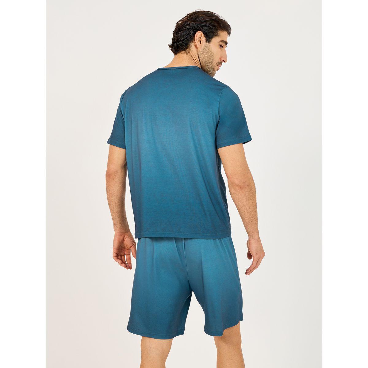 Styli Acid Washed Look Round Neck T-Shirt & Shorts Set-men-clothing-nightwear-sets-image-5