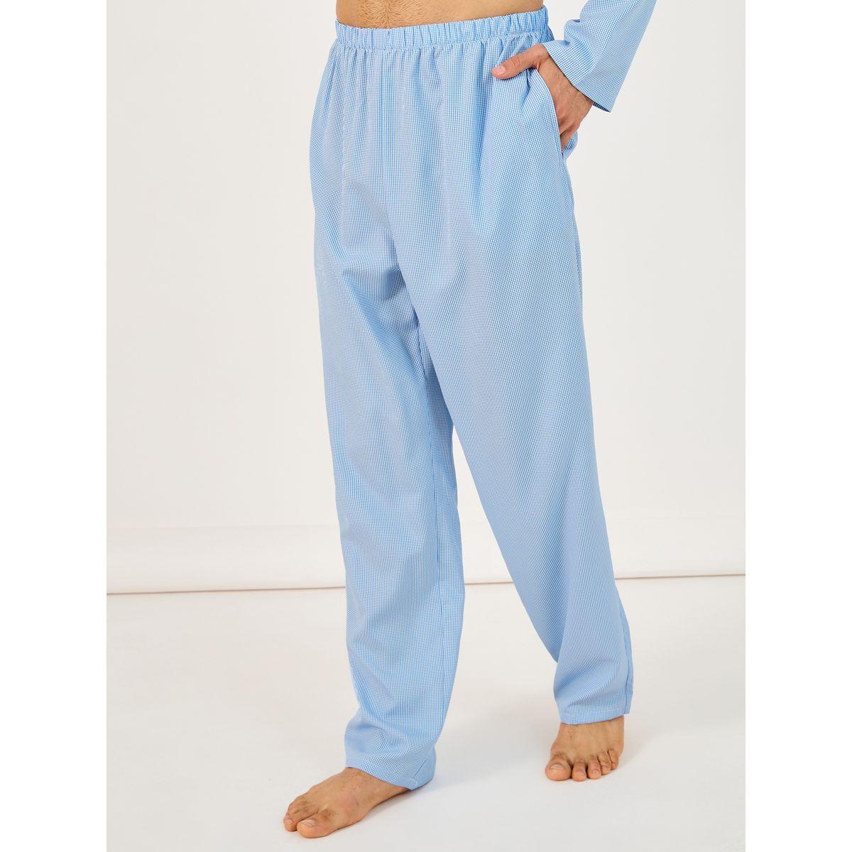 Styli Woven Checked Pocket Detail Shirt & Pyjama Set-men-clothing-nightwear-sets-image-4