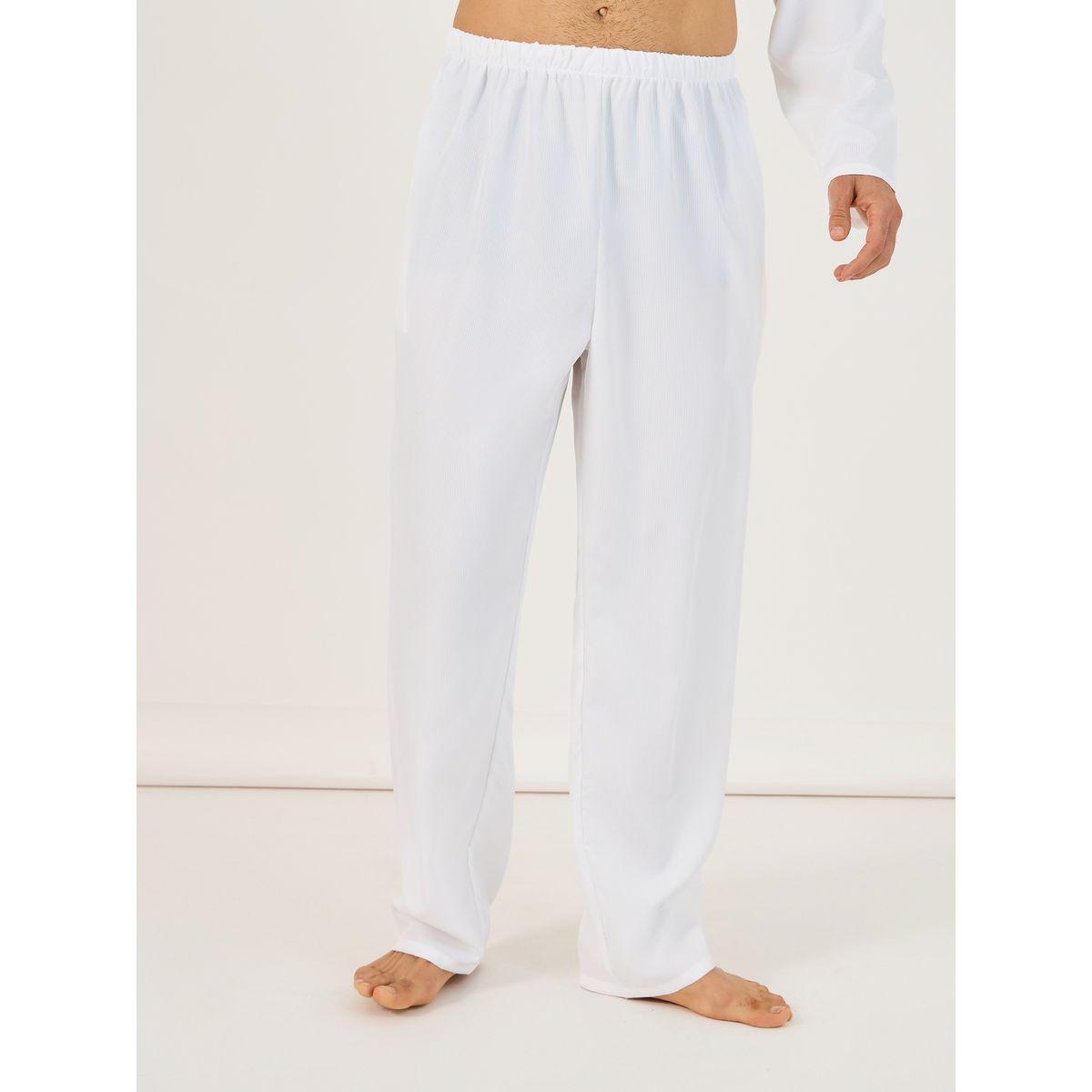 طقم من بنطال بيجاما مع قميص منسوج بطبعة مربعات-men-clothing-nightwear-sets-image-4