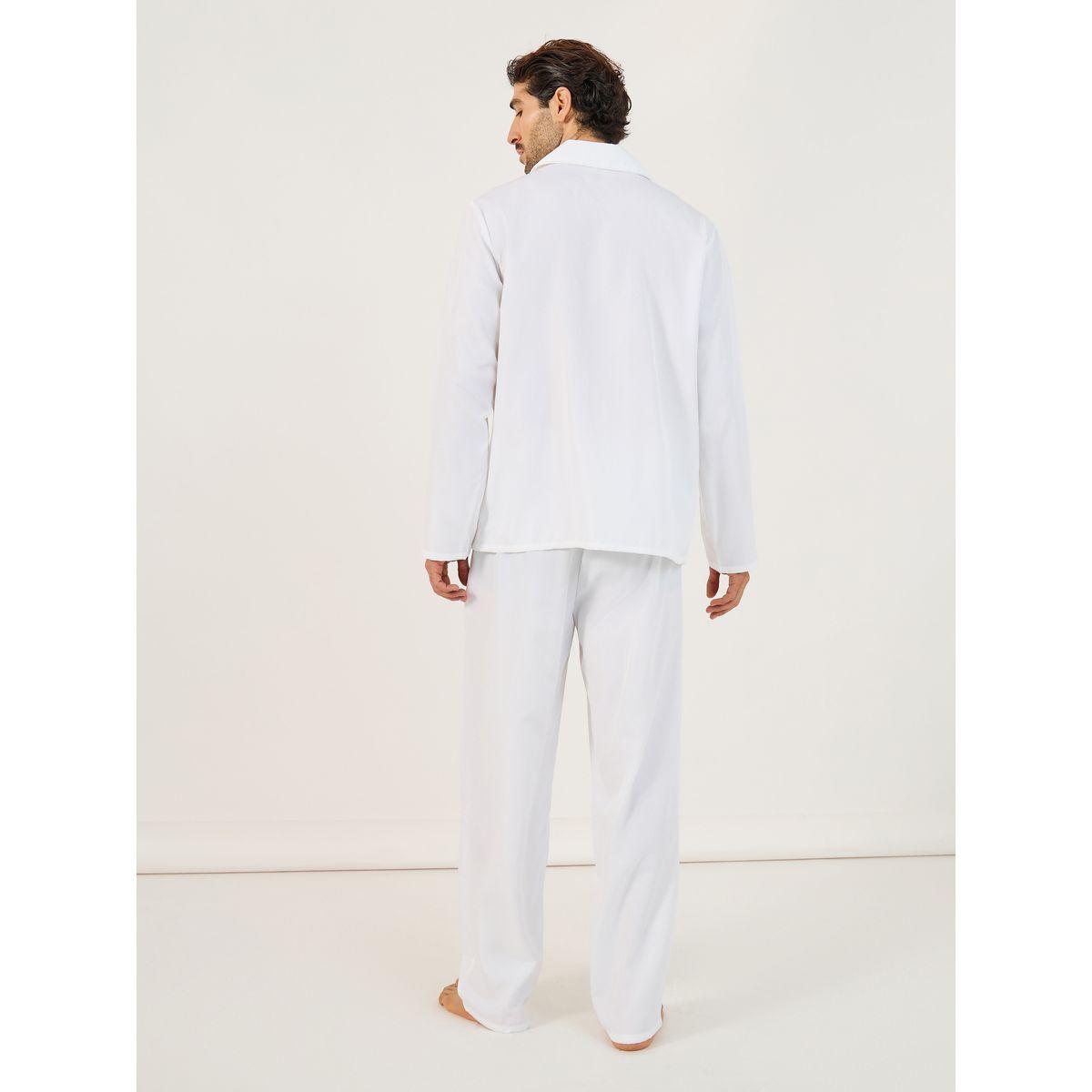 طقم من بنطال بيجاما مع قميص منسوج بطبعة مربعات-men-clothing-nightwear-sets-image-5