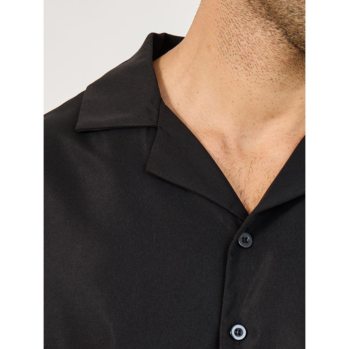 Styli Solid Woven Long Sleeve Shirt & Straight Pyjama Set-men-clothing-nightwear-sets-image-3