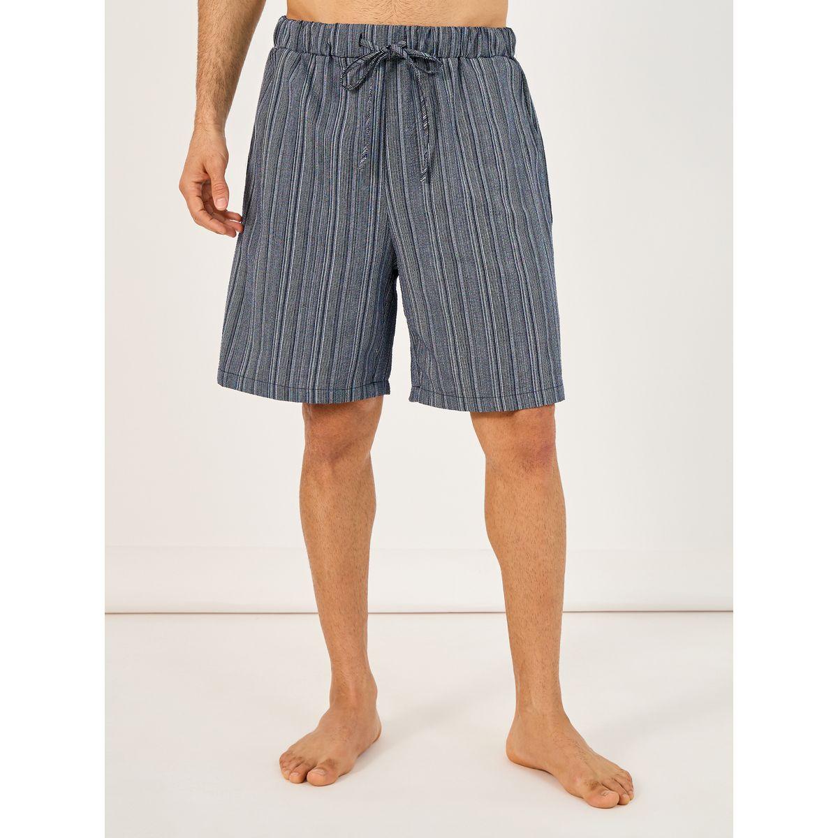 Styli Striped Short Sleeve Button Up Shirt & Shorts Pyjama Set-men-clothing-nightwear-sets-image-4