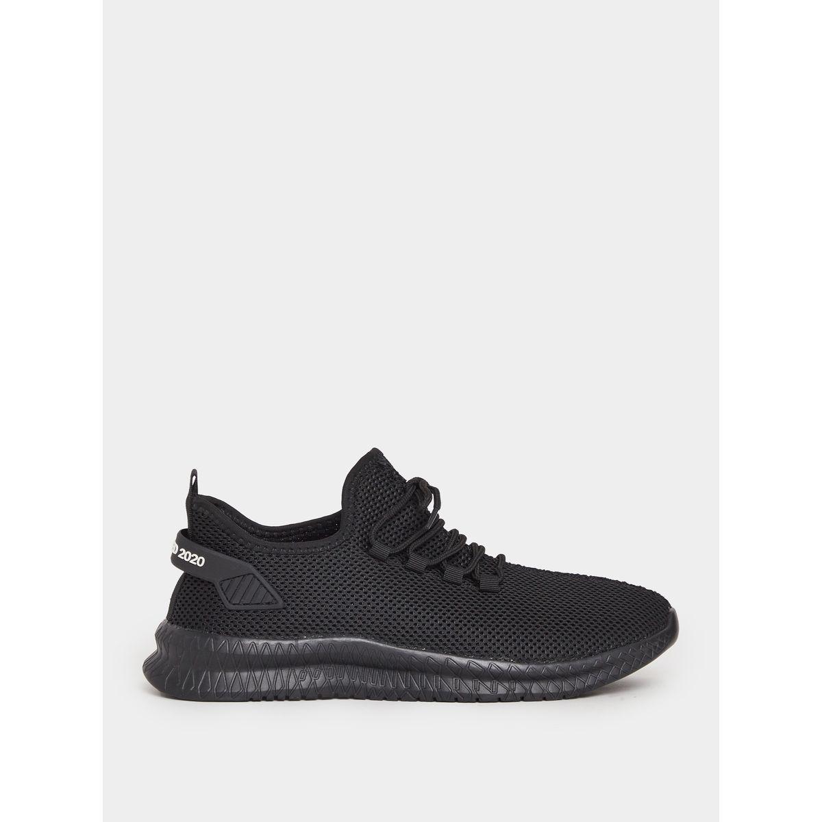 Styli Textured Slip On Sneakers with Lace Up Details-men-shoes-sneakers-image-1
