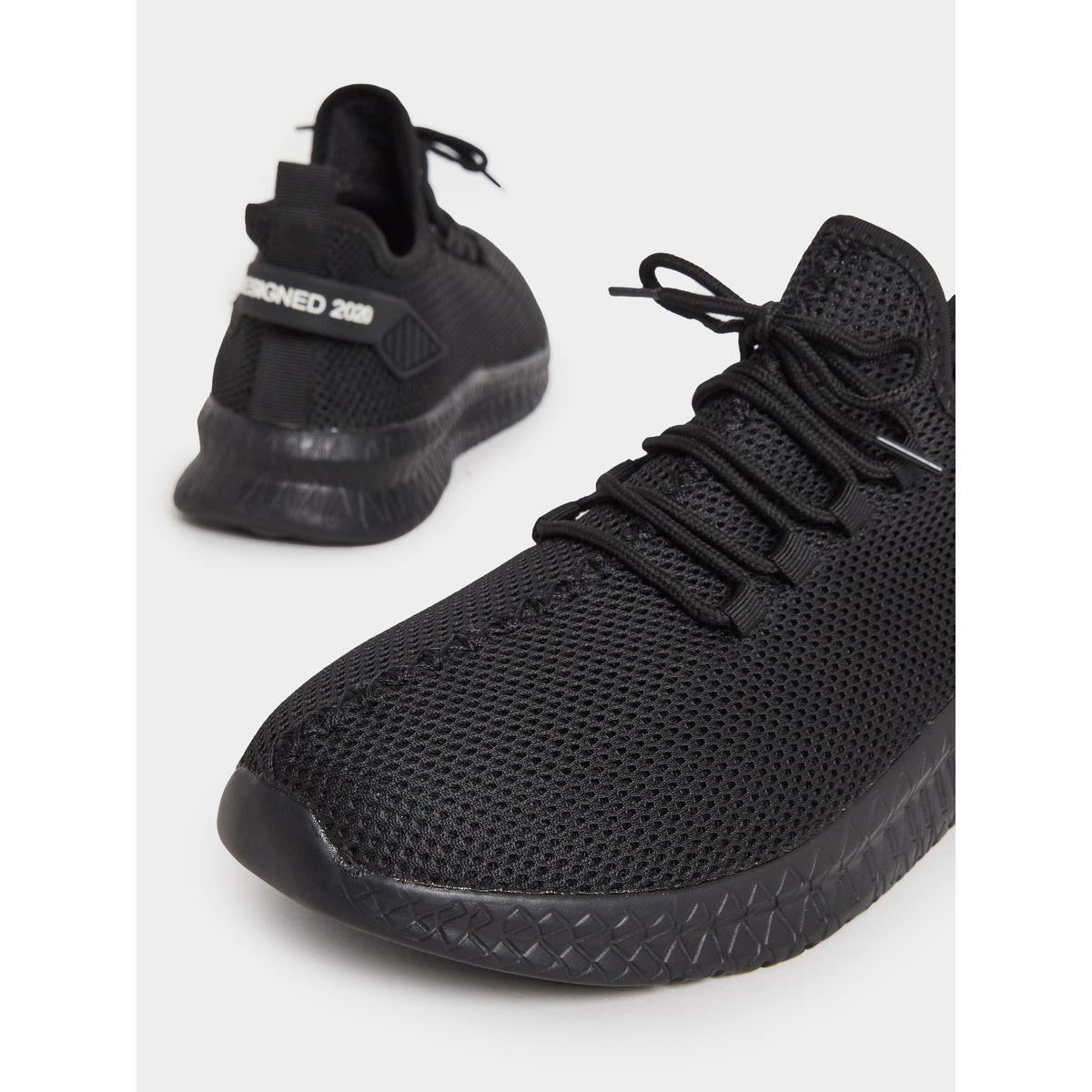 Styli Textured Slip On Sneakers with Lace Up Details-men-shoes-sneakers-image-3