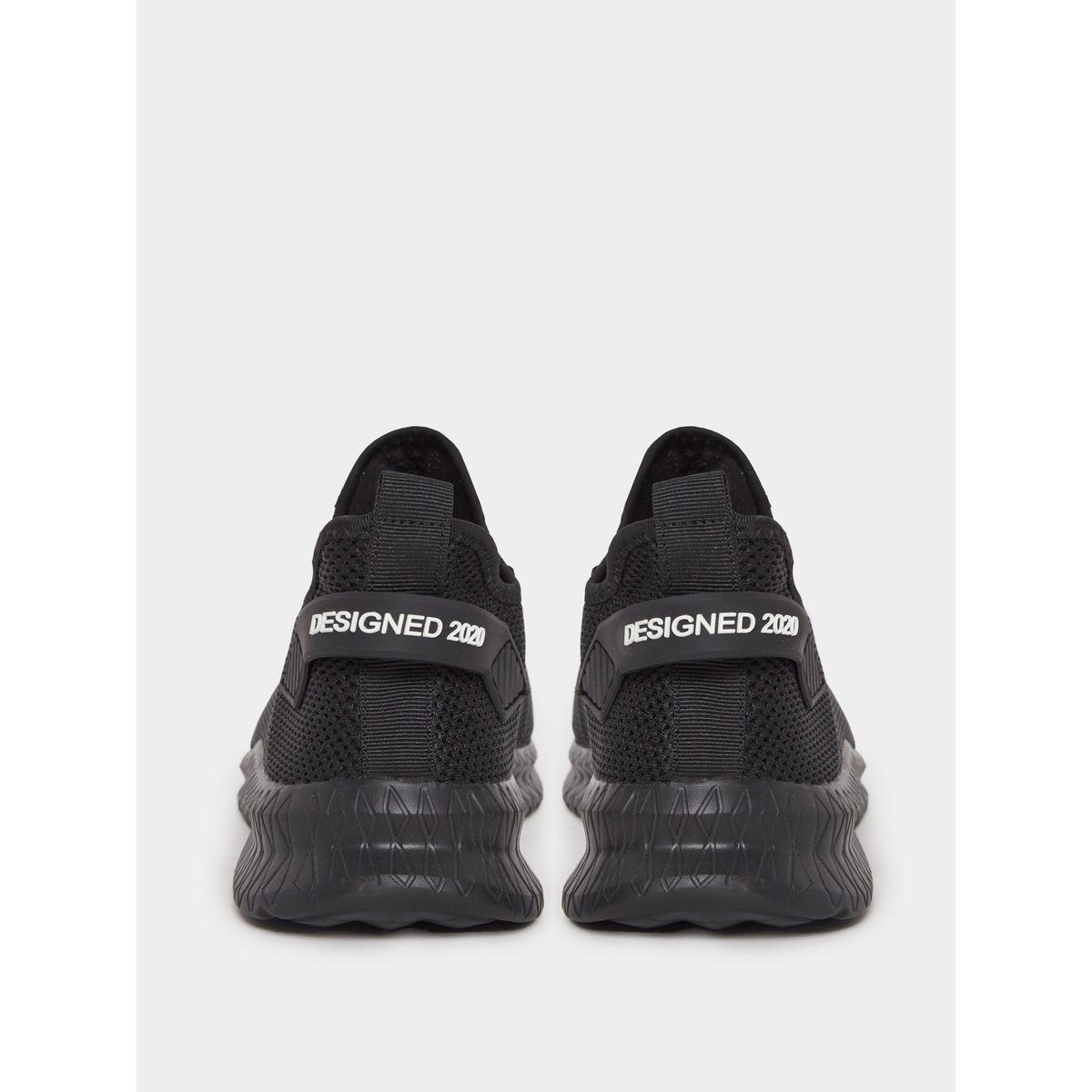 Styli Textured Slip On Sneakers with Lace Up Details-men-shoes-sneakers-image-4