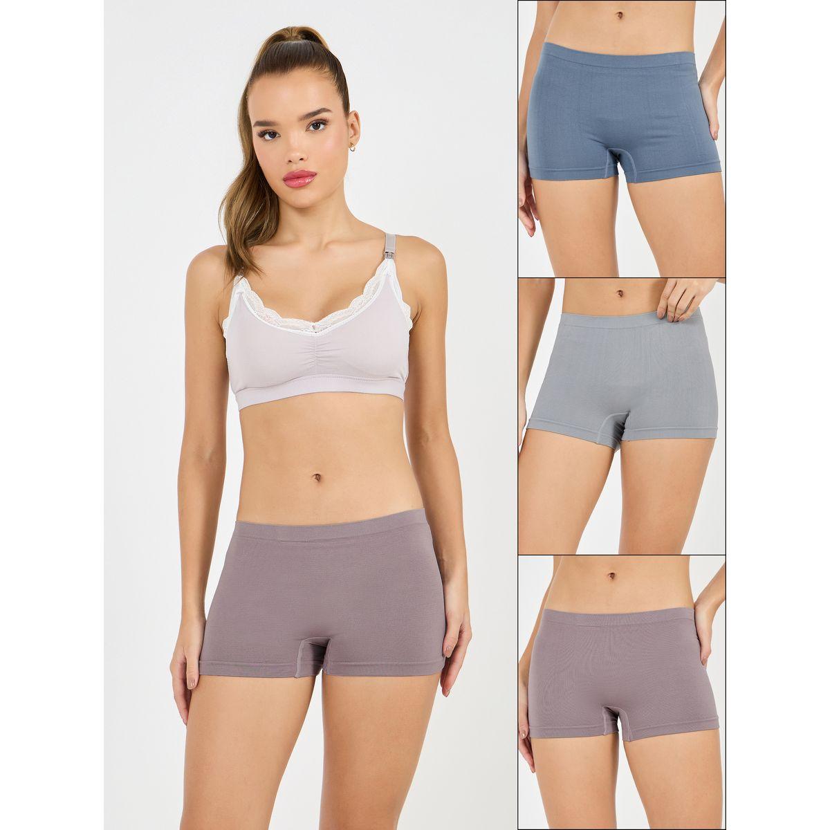 Styli Pack of 3 - Solid Seamless Boyshort-women-clothing-lingerie-panties-image-1
