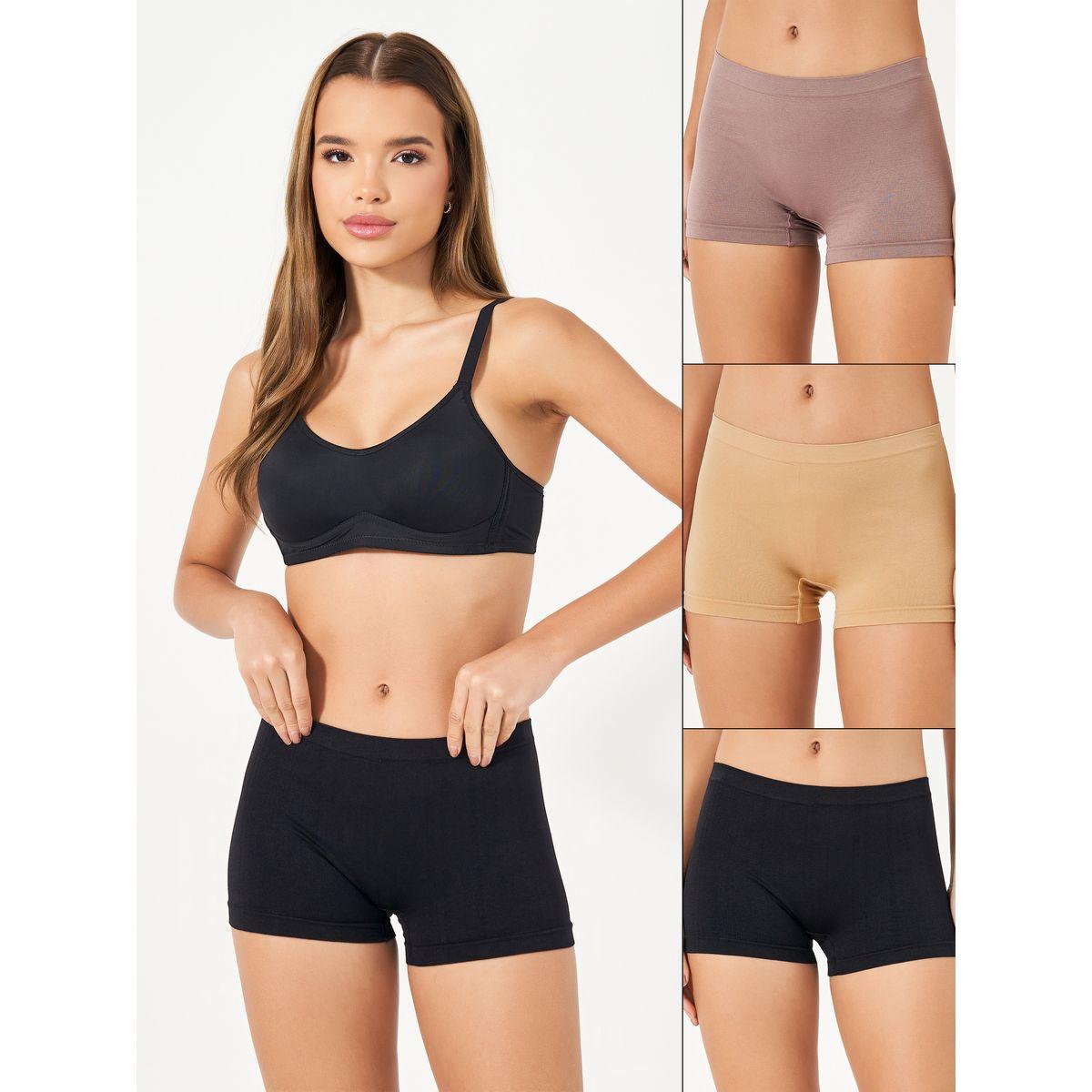 Styli Pack of 3 - Solid Seamless Bodyshort-women-clothing-lingerie-panties-image-1