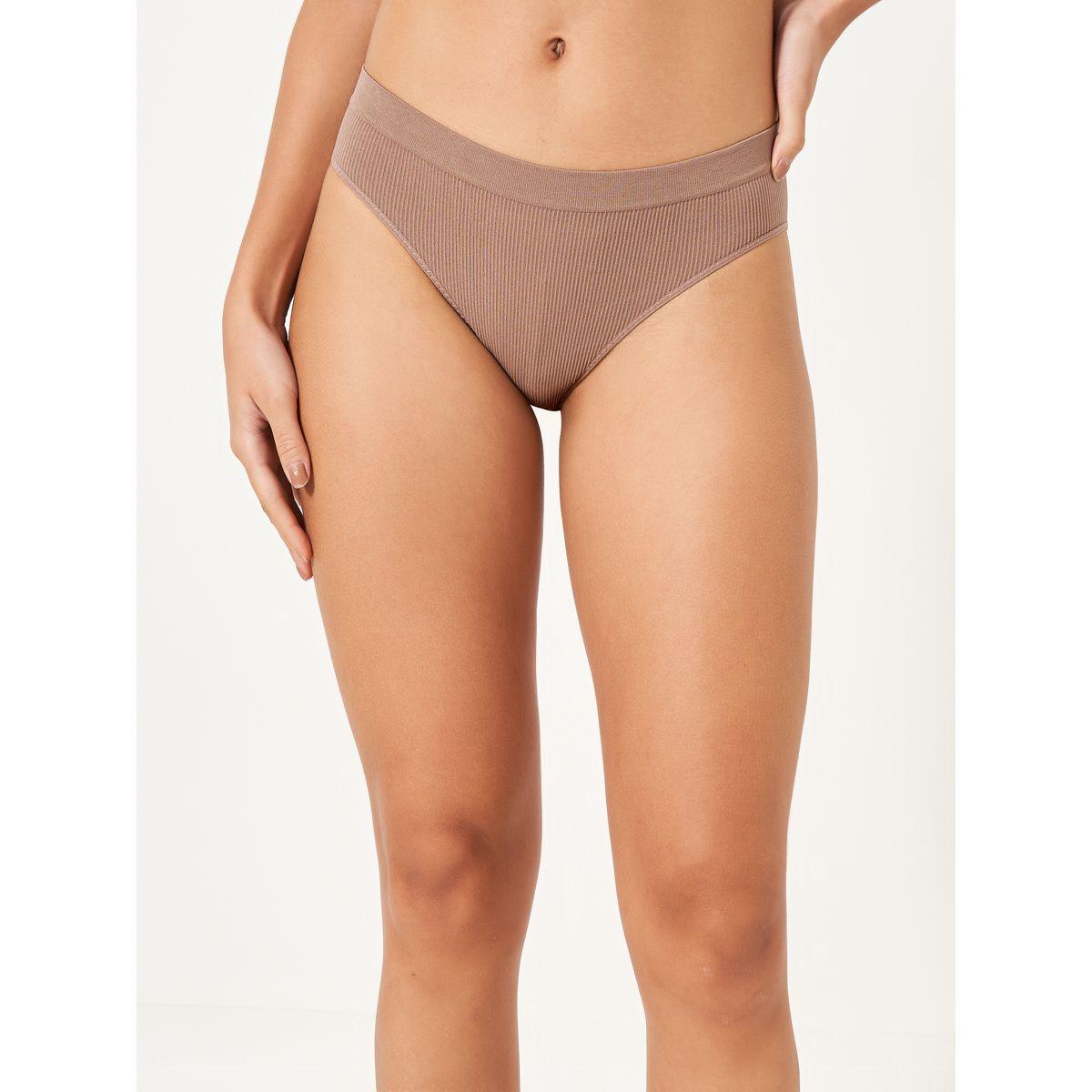 Styli Pack of 4 - Solid Ribbed Seamless High Leg Brief-women-clothing-lingerie-panties-image-2
