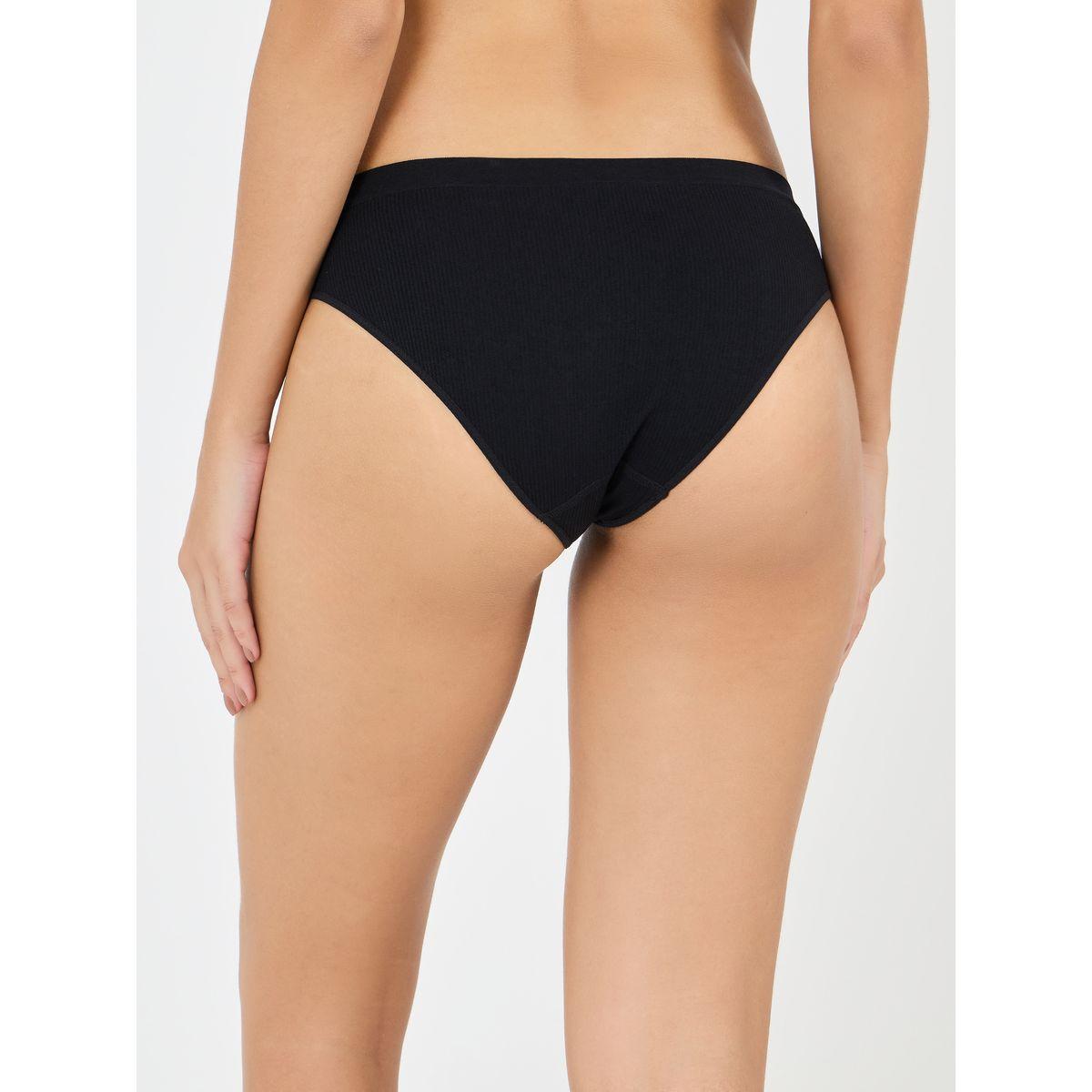 Styli Pack of 4 - Solid Ribbed Seamless High Leg Brief-women-clothing-lingerie-panties-image-5