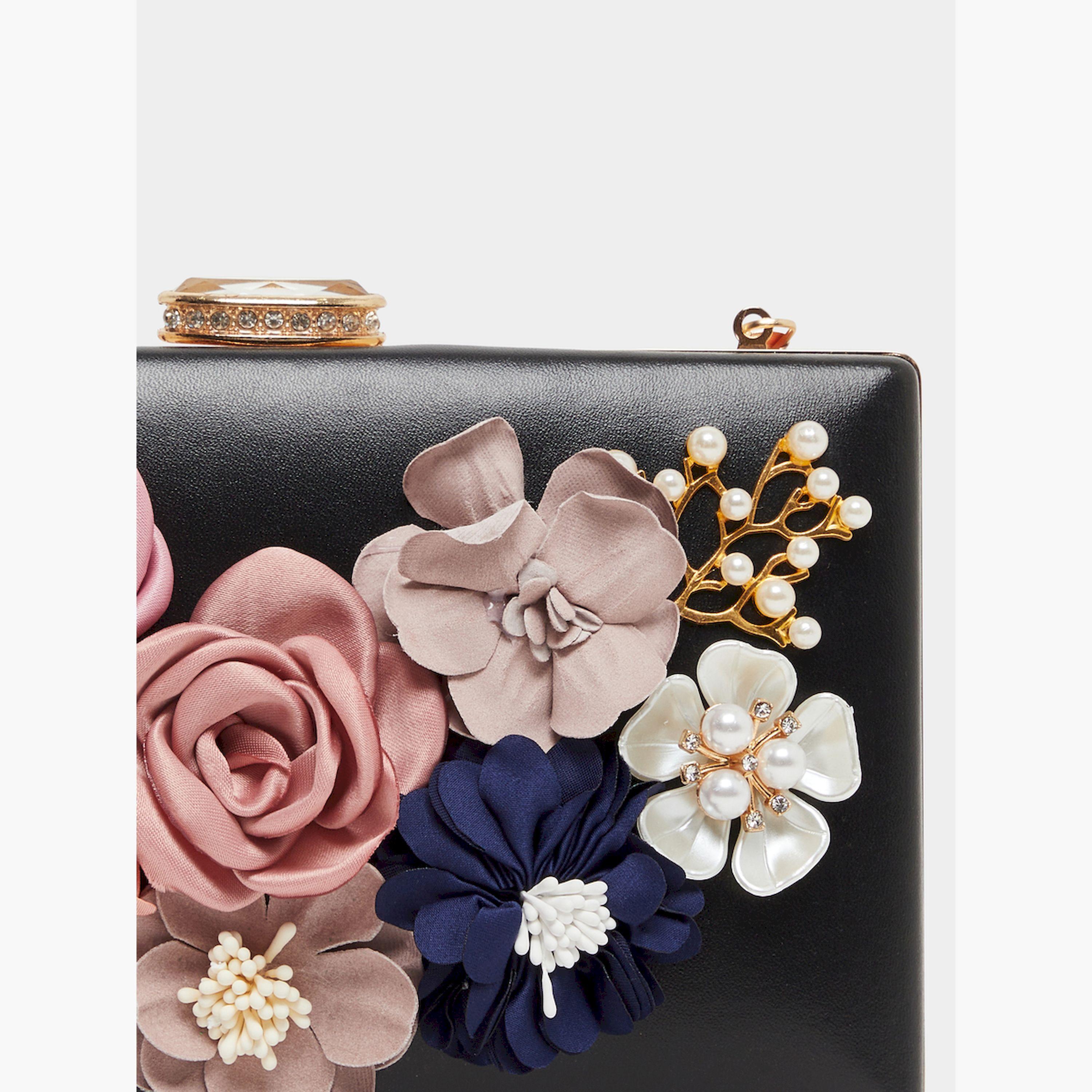 Styli Flower Embellished Clutch Chain Strap-women-bagsandwallets-handbags-image-3