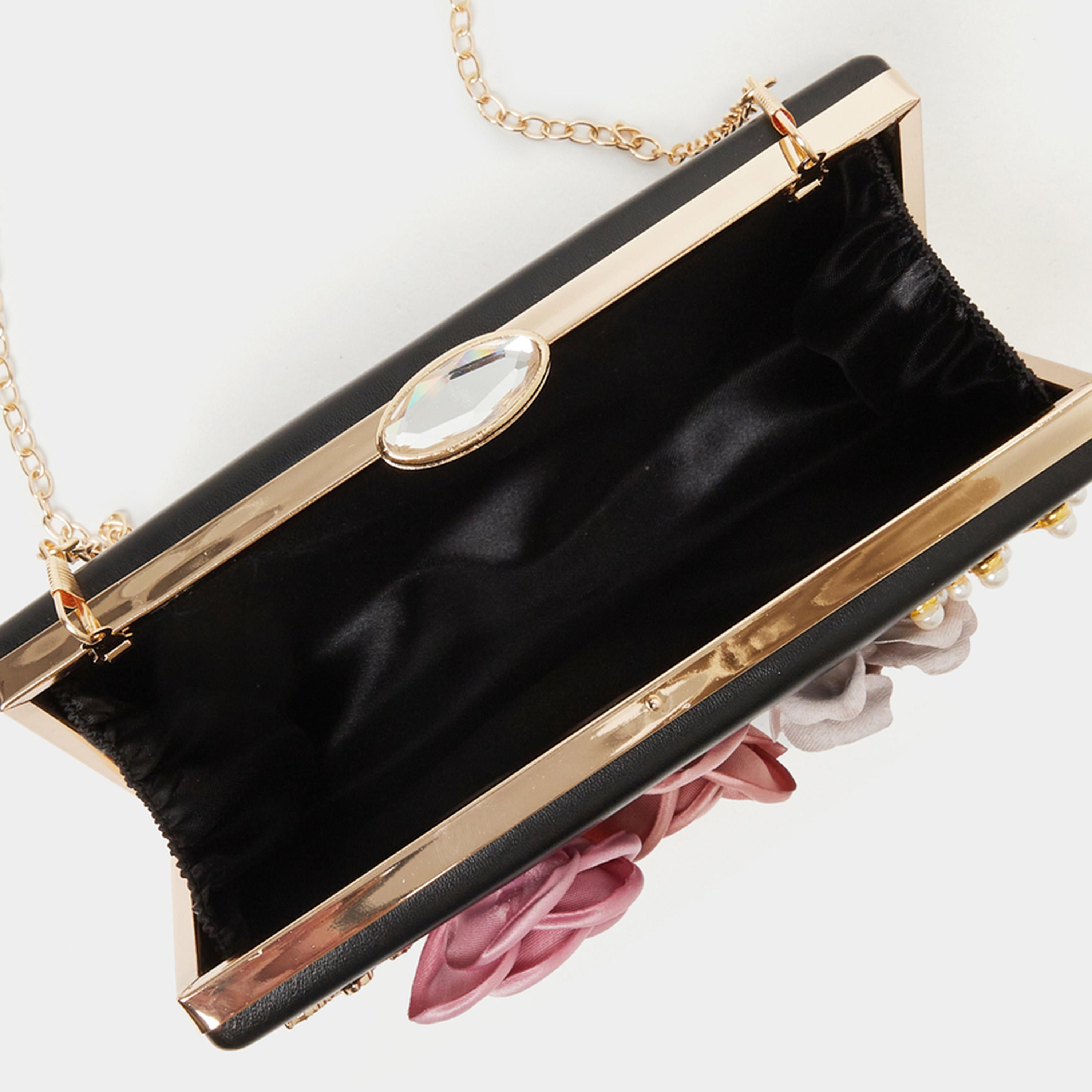Styli Flower Embellished Clutch Chain Strap-women-bagsandwallets-handbags-image-4