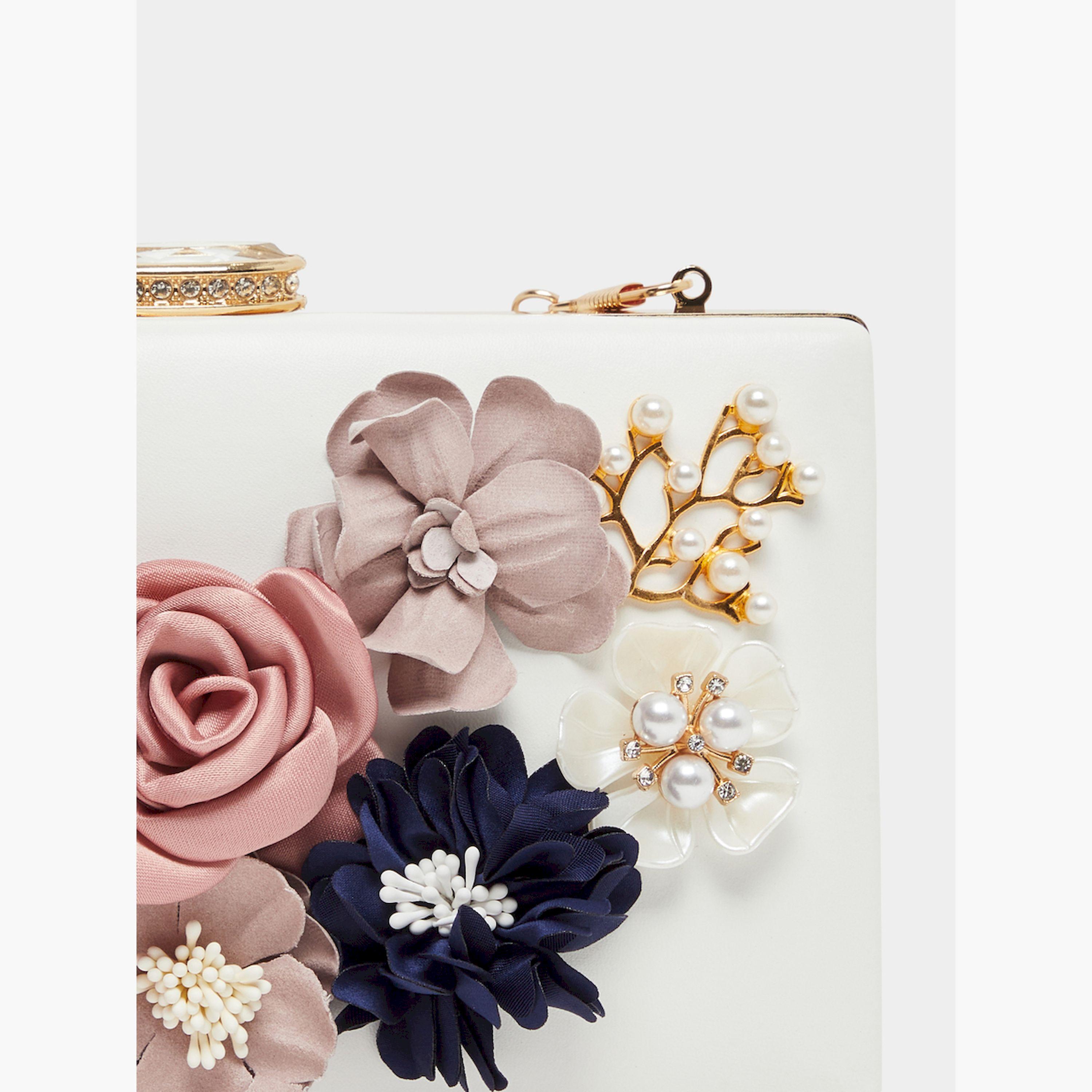 Styli Flower Embellished Clutch Chain Strap-women-bagsandwallets-handbags-image-3