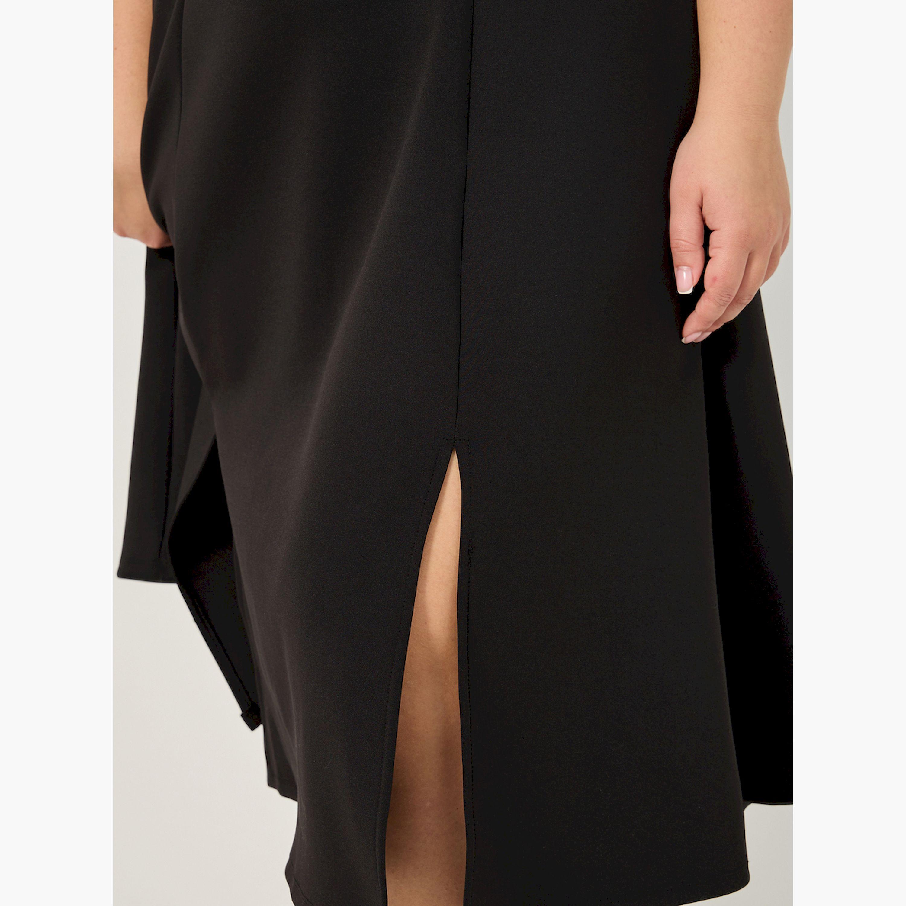 Styli Plus Size Lace Insert Short Sleeve A-Line Midi Dress-women-clothing-dresses-image-6
