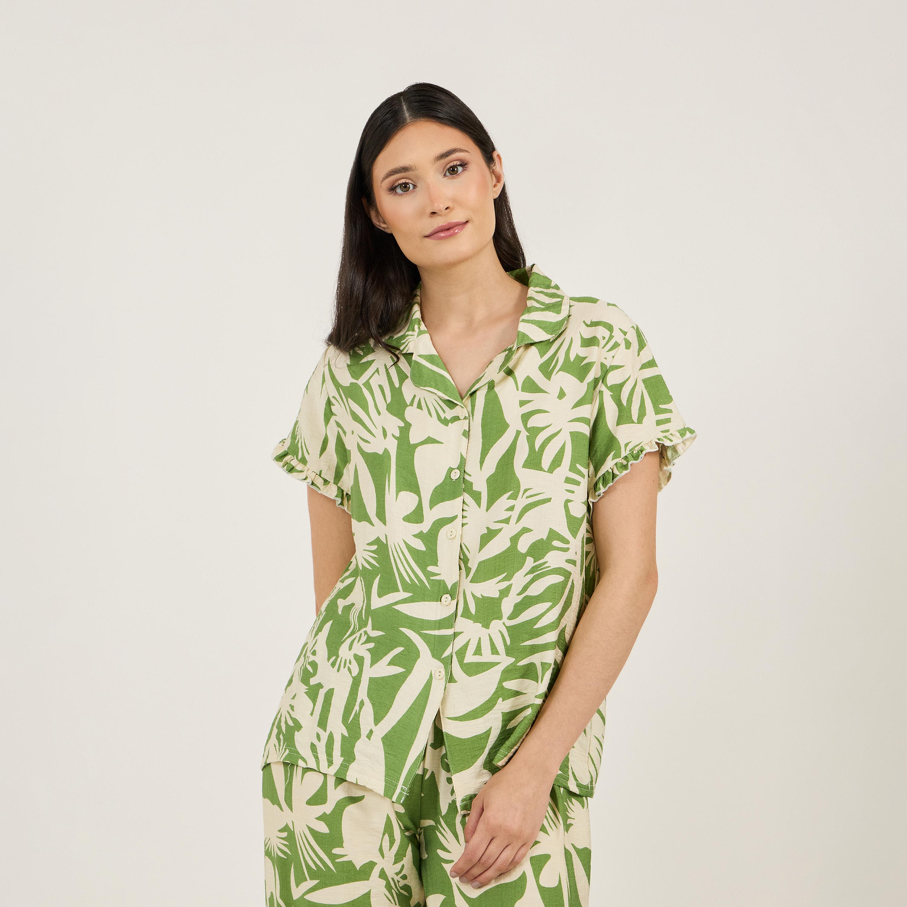 Styli Unwind All Over Floral Print Viscose Shirt & Pyjama Set-women-clothing-nightwear-pyjamas-longsets-image-2