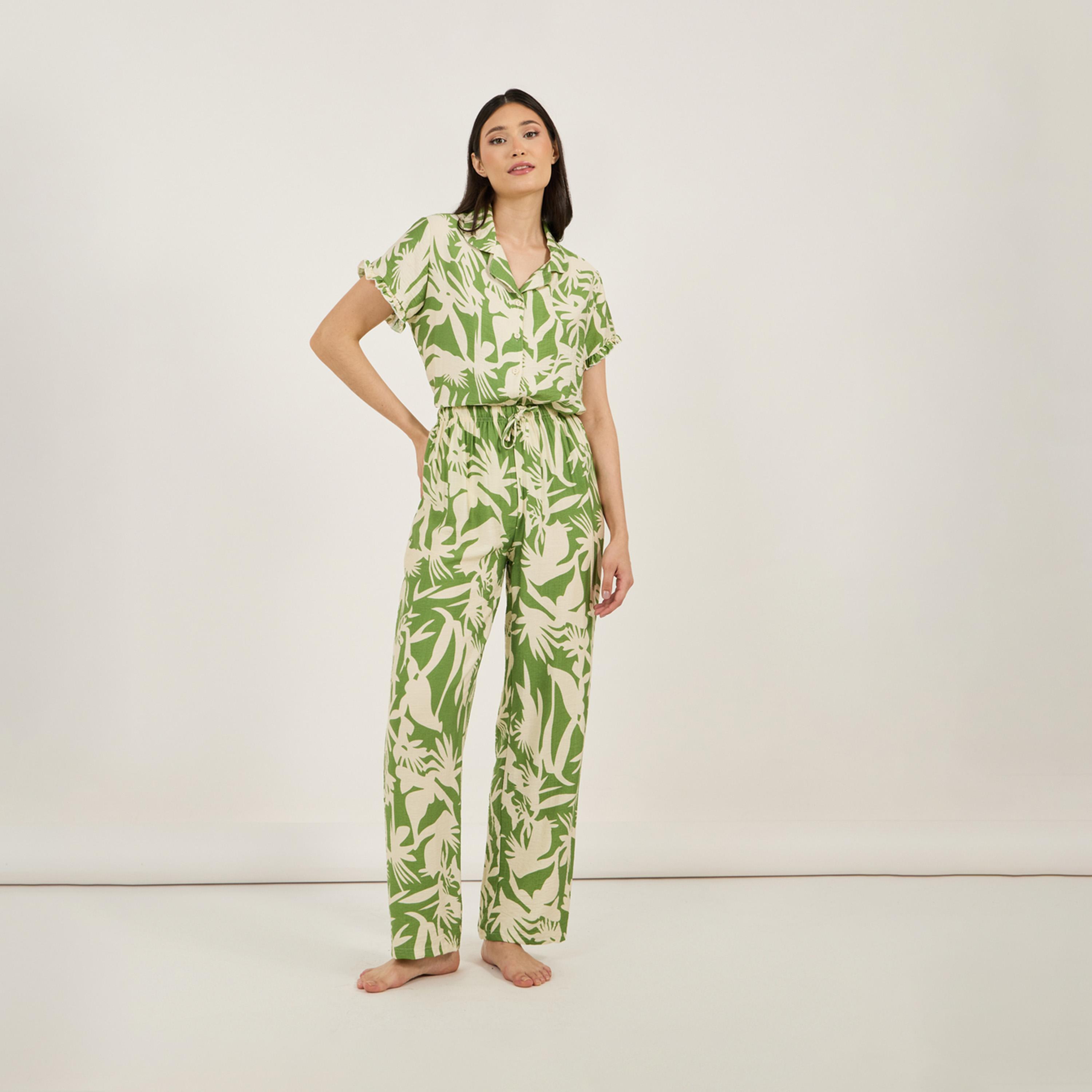 Styli Unwind All Over Floral Print Viscose Shirt & Pyjama Set-women-clothing-nightwear-pyjamas-longsets-image-4