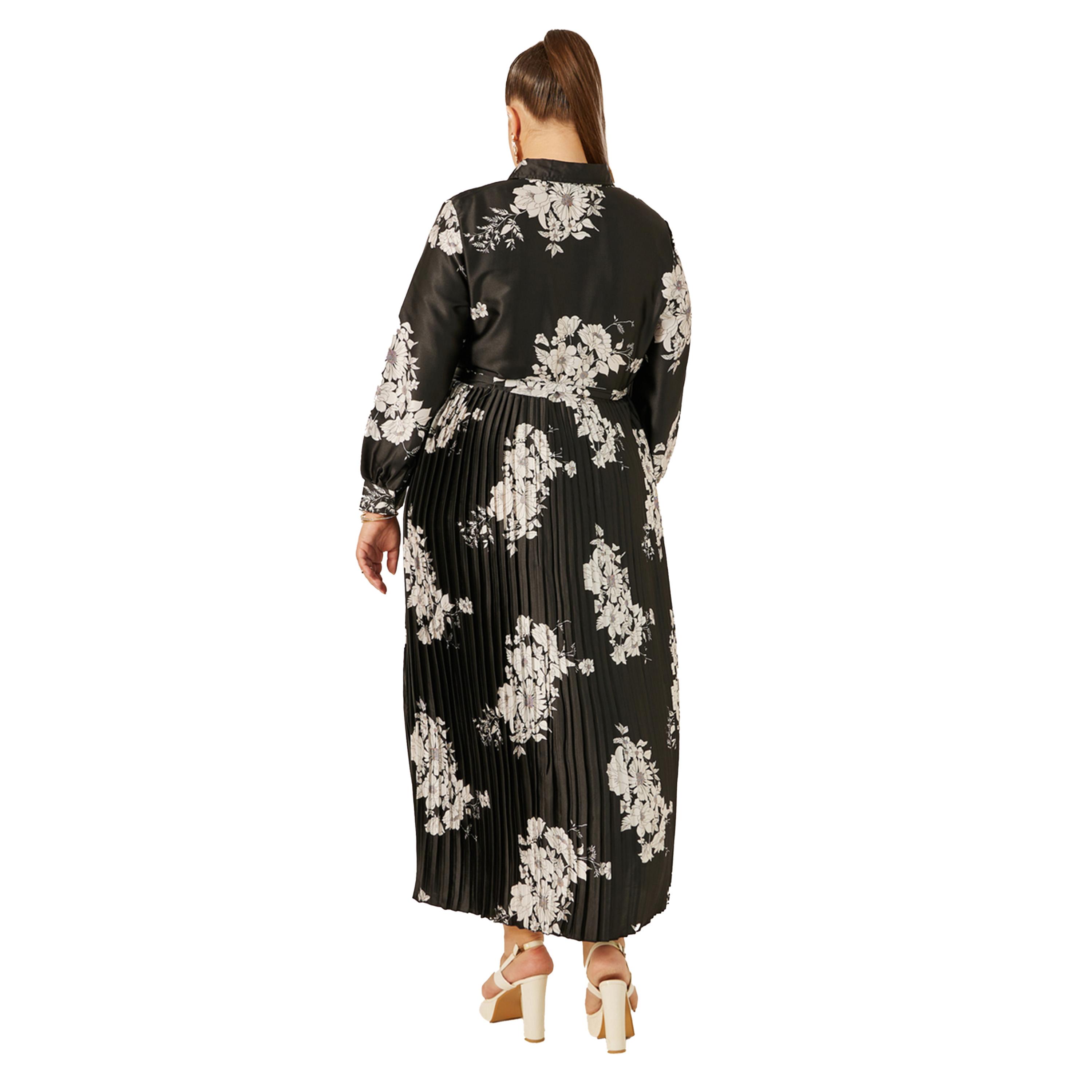 ستايلي - فستان ماكسي بنقشة زهور مقاس كبير-women-clothing-dresses-image-5