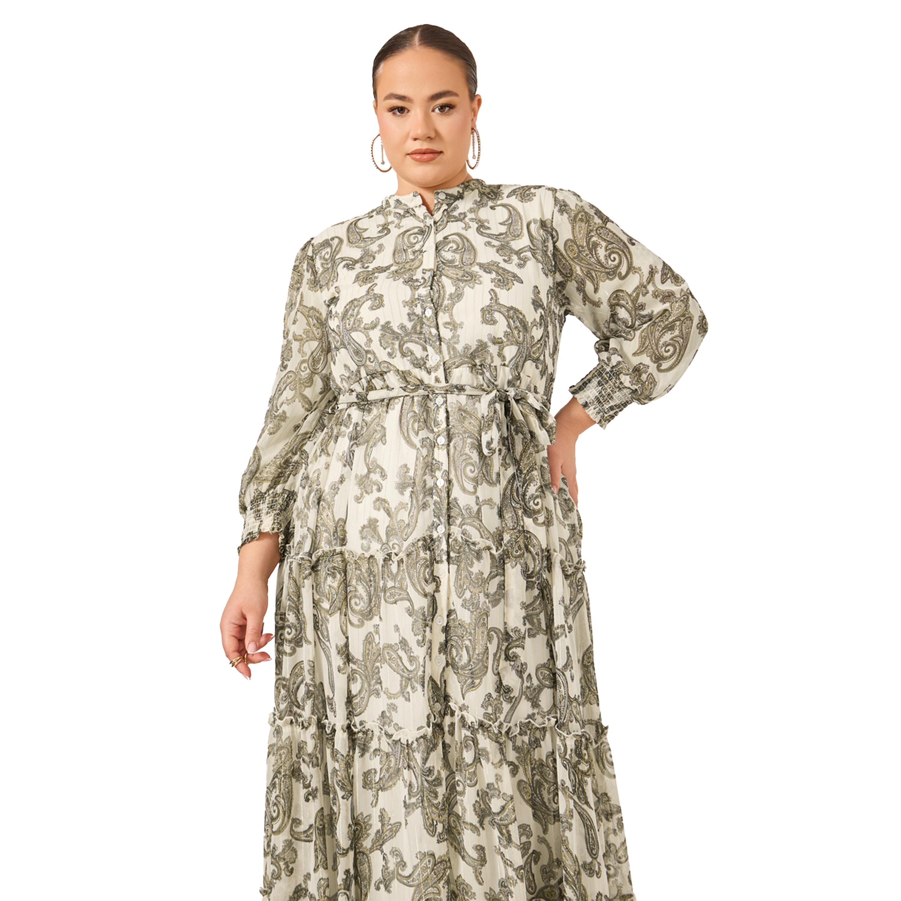 Styli Plus Size Paisley Print Long Sleeves Tiered Maxi Dress-women-clothing-dresses-image-3